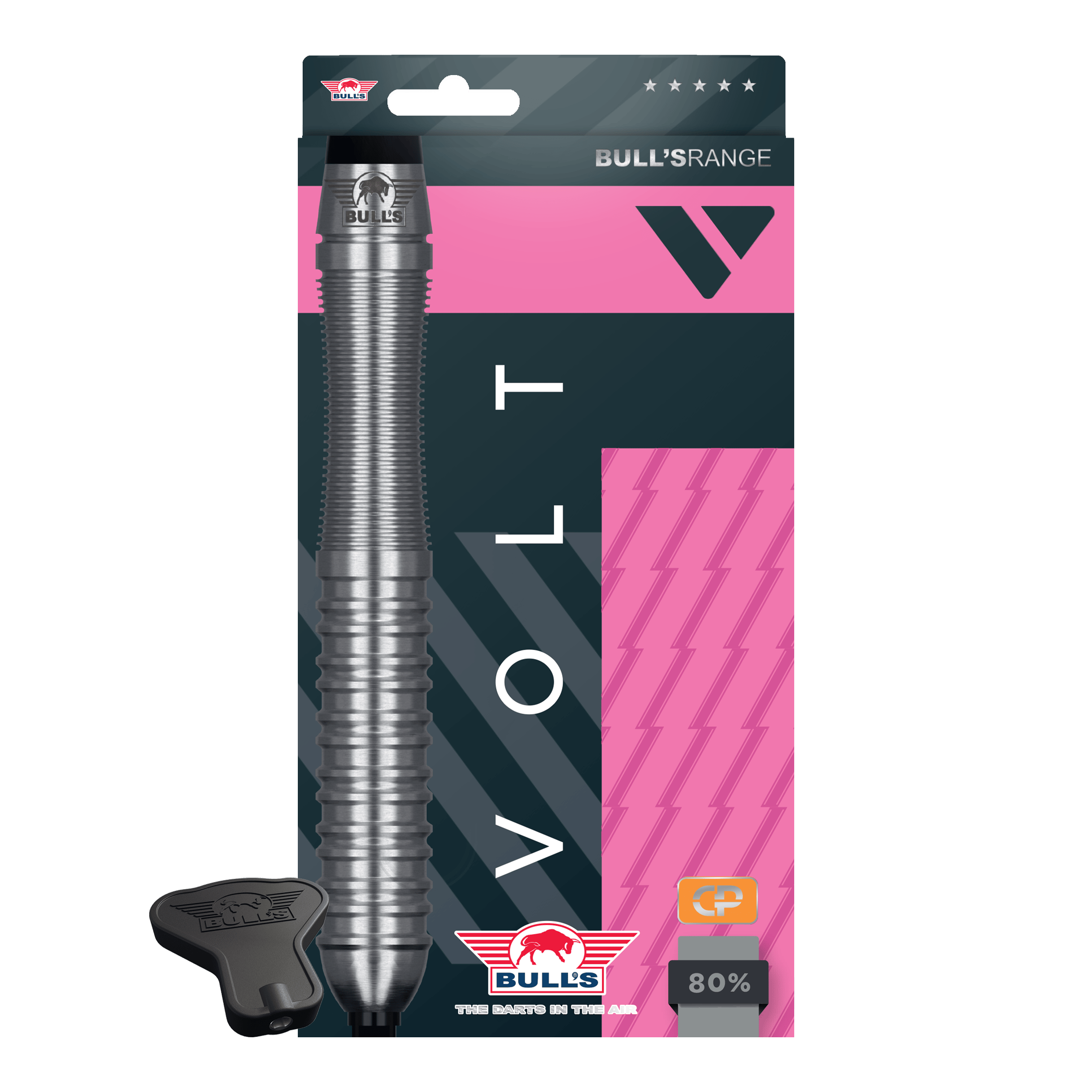 Šipky Bulls NL Volt Pink Convertible Point Steel Darts