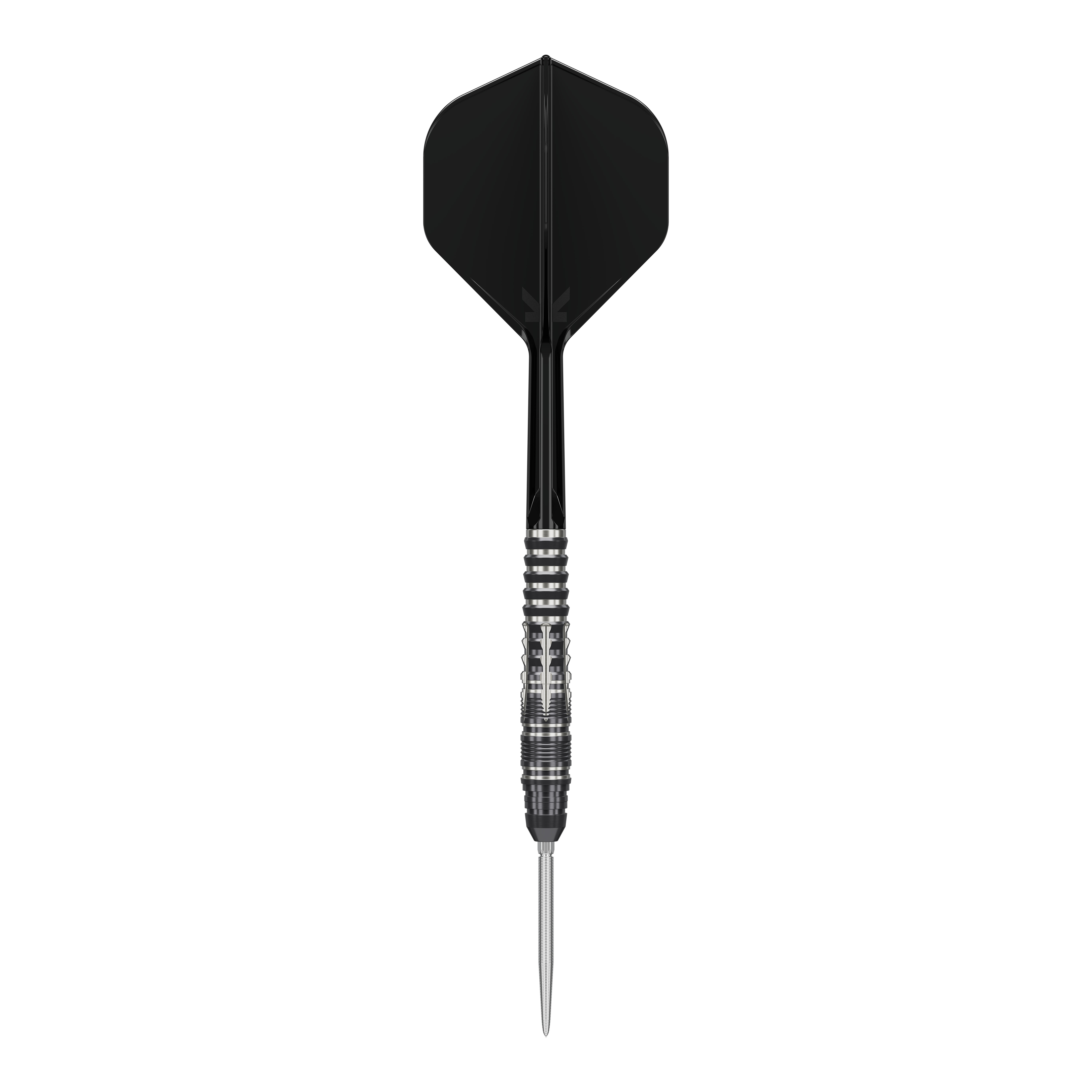 Abgebildet sind Target Japan Black Marque Blaze Swiss Point Steeldarts - 23g. Das Design ist elegant in Schwarz gehalten.