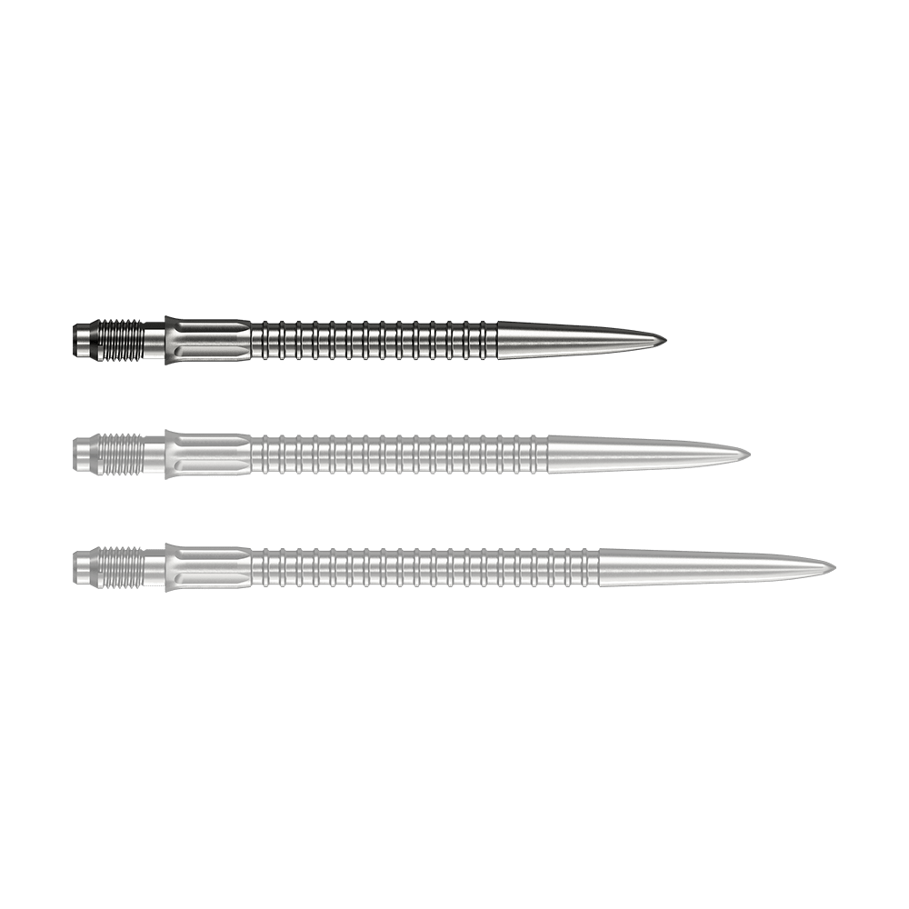 Špičky na šipky Mission R2.5 Rapid Point GV1 - stříbrné Zu sehen sind Mission R25 Rapid Point GV1 Dartspitzen, silberfarben und 30mm lang. Die Spitzen sind für den Austausch an Darts geeignet.