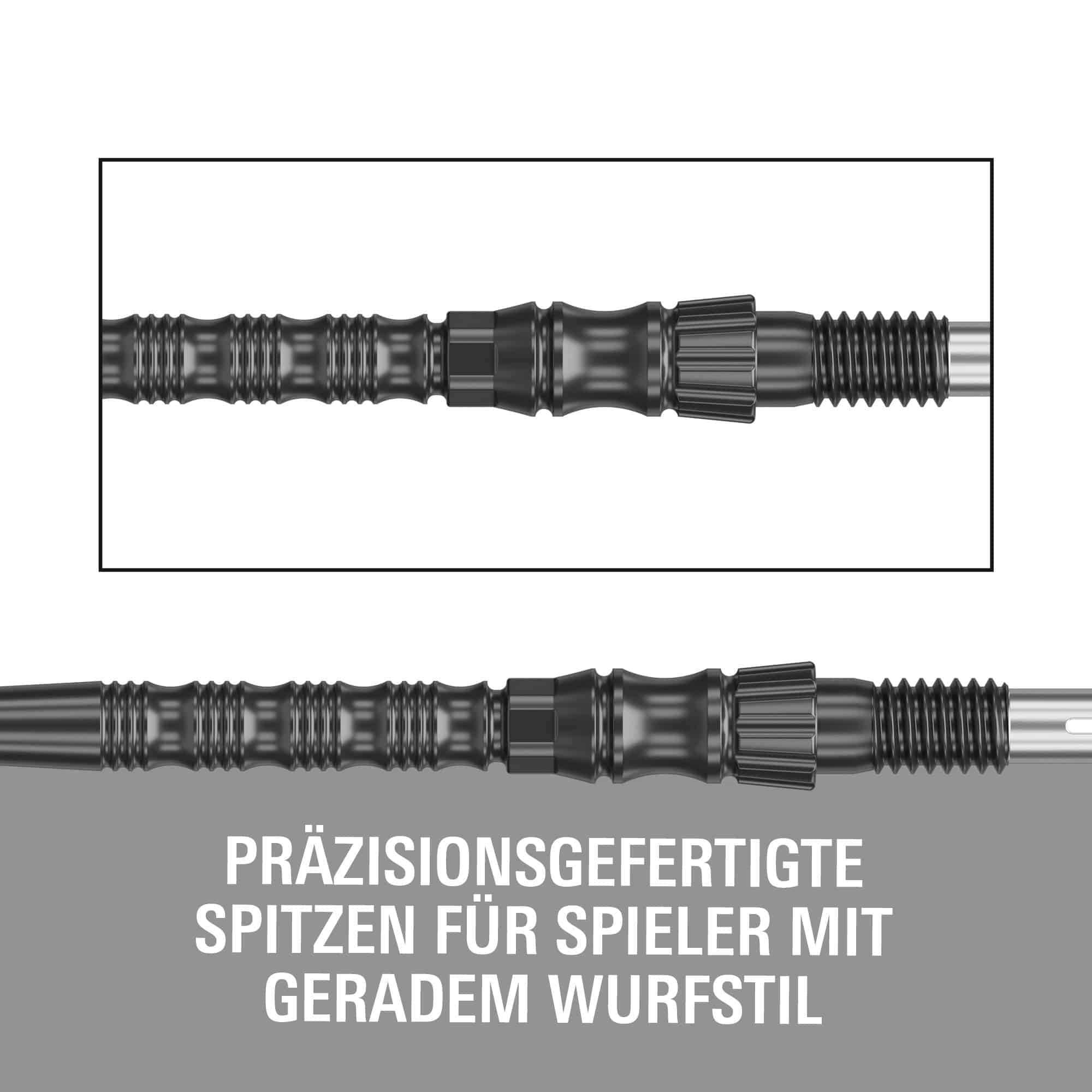 Špičky na šipky Target Signature Swiss Point TRB Steel - černé Target Signature Swiss Point TRB Steeldartspitzen in Schwarz. Das Foto präsentiert die Dartspitzen detailliert.