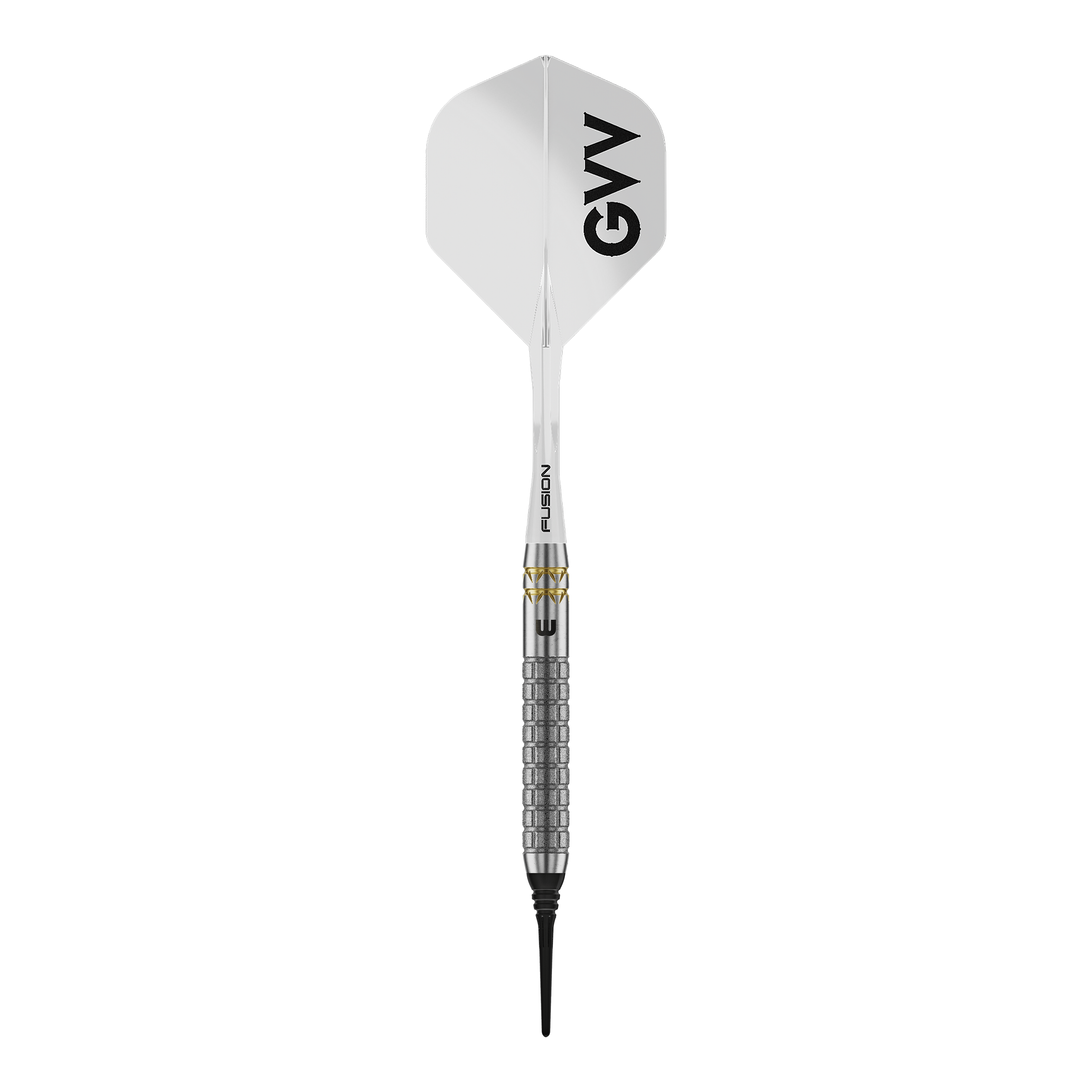 Winmau Gian Van Veen W-MAX měkké šipky - 18g Das Bild zeigt Winmau Gian Van Veen W-MAX Softdarts mit 18 Gramm. Die Darts sind im Profil dargestellt.