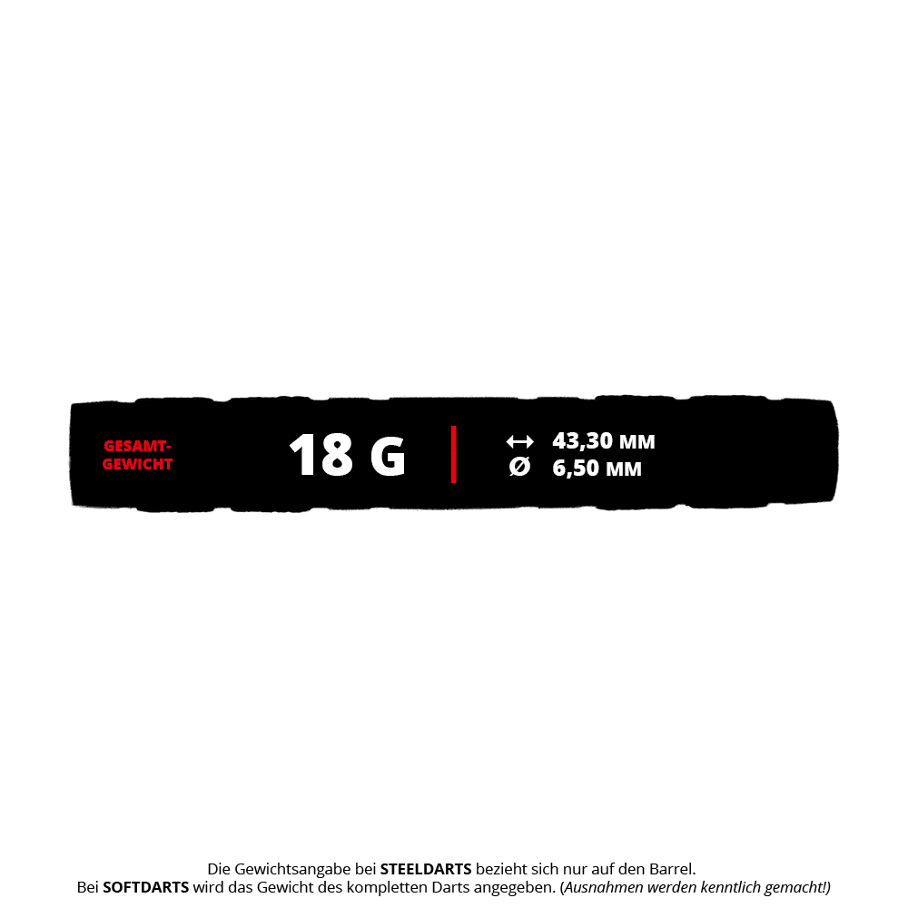 Das Bild zeigt McDart Knurled Black Softdart Barrels - 18g. Es handelt sich um schwarze, gerändelte Softdart-Barrels für Dartspieler.
