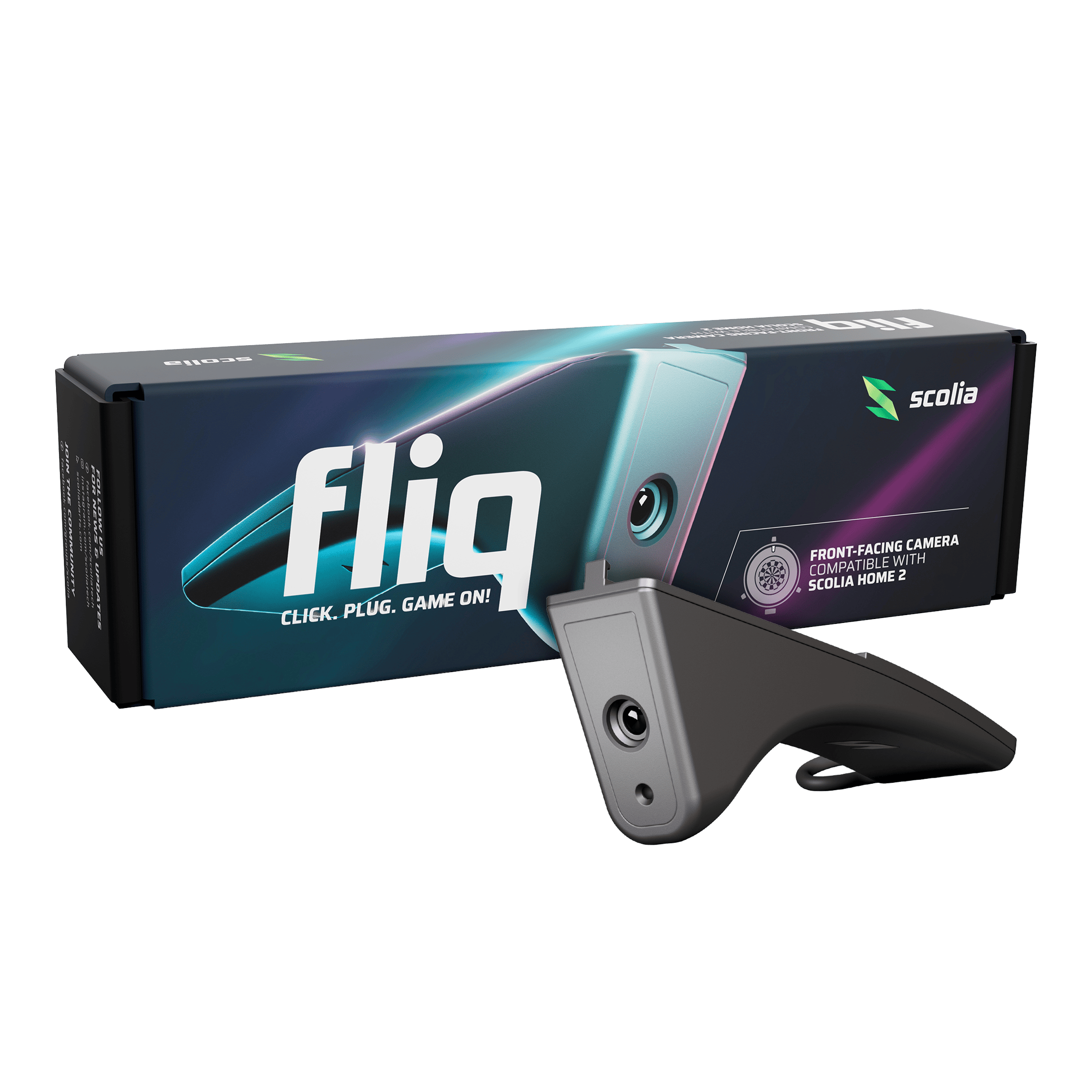 Kamera Scolia Fliq Das Bild zeigt die Scolia Fliq Kamera. Es handelt sich um eine spezielle Kamera für Dartsysteme.