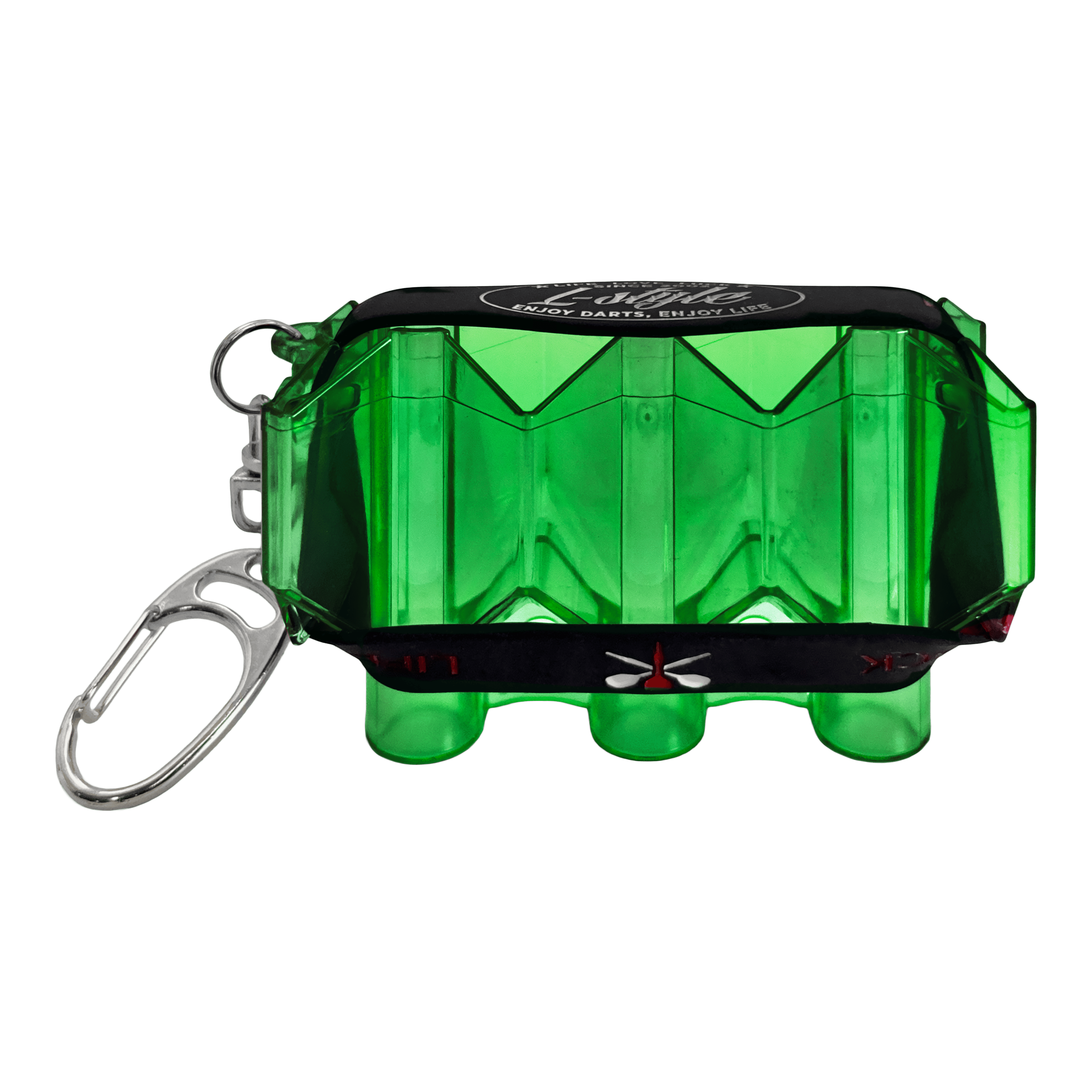 Kufr Krystal Flight Case ve stylu L SP Das Bild zeigt ein Produkt mit dem Dateinamen LSF3107_LStyle_Krystal_Flight-Case_SP_Grn_1. Es ist vermutlich ein grünes Flight-Case für Dartflights.