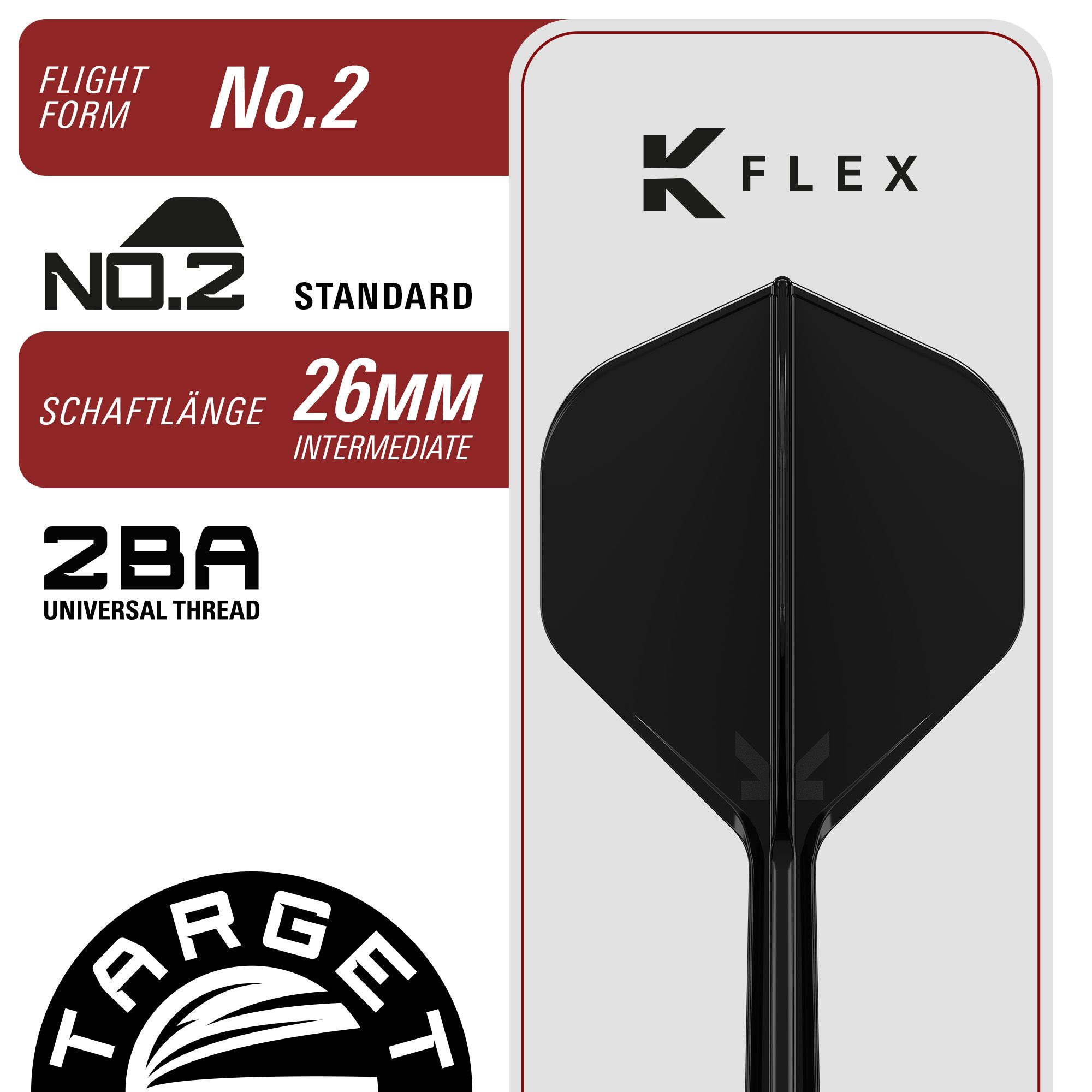 Target Japan Black Marque Blaze Swiss Point Steeldarts - 23g ist auf diesem Bild zu sehen. Edles Dart-Set in Schwarz für professionelle Spieler.