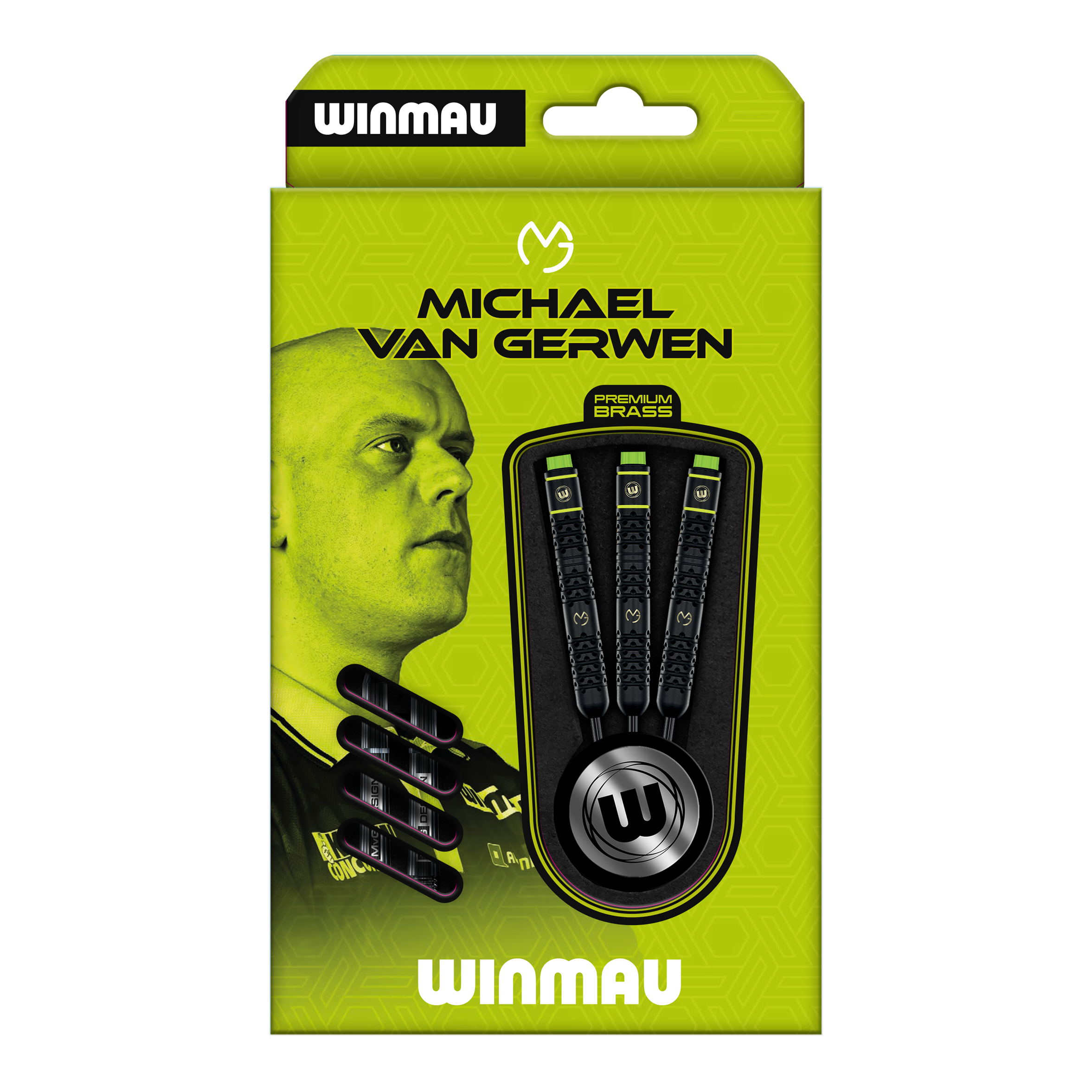 Winmau Michael Van Gerwen Brass Steeldarts - 21g Dieses Bild zeigt die Winmau Michael Van Gerwen Steeldarts mit 21 g Gewicht. Der Dartpfeil ist für Präzision und Kontrolle beim Spiel entworfen.