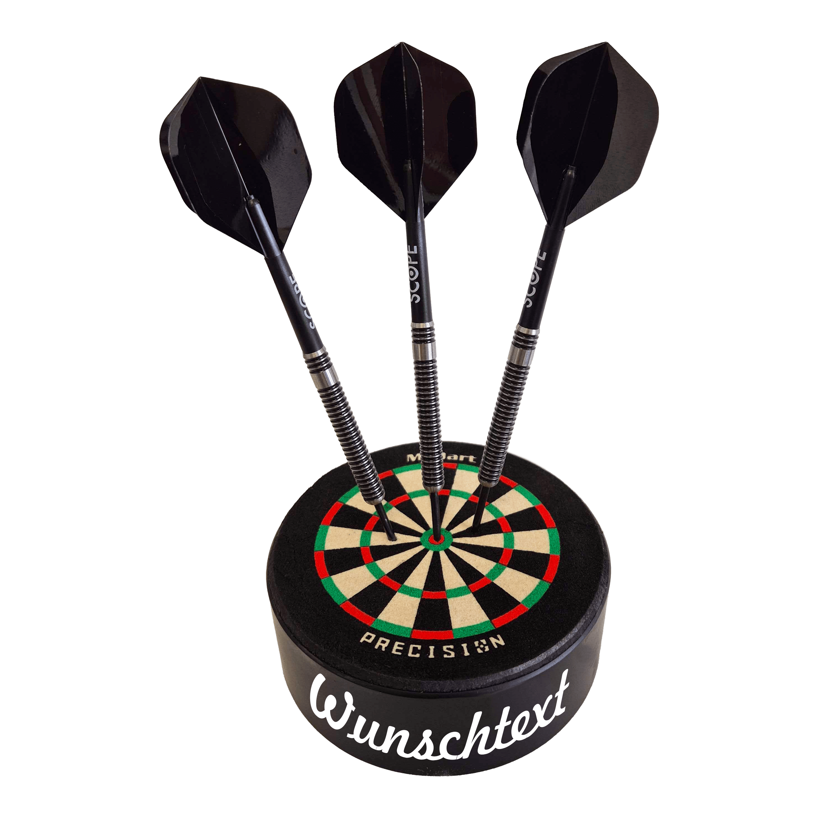 Terč McDart Precision Mini s vlastním textem Das Bild zeigt einen Artikel mit dem Dateinamen 765_McDart_Mini_Precision_Dartboard_Darthalter_1_Freehand521. Weitere Details zum Produkt sind nicht gegeben.
