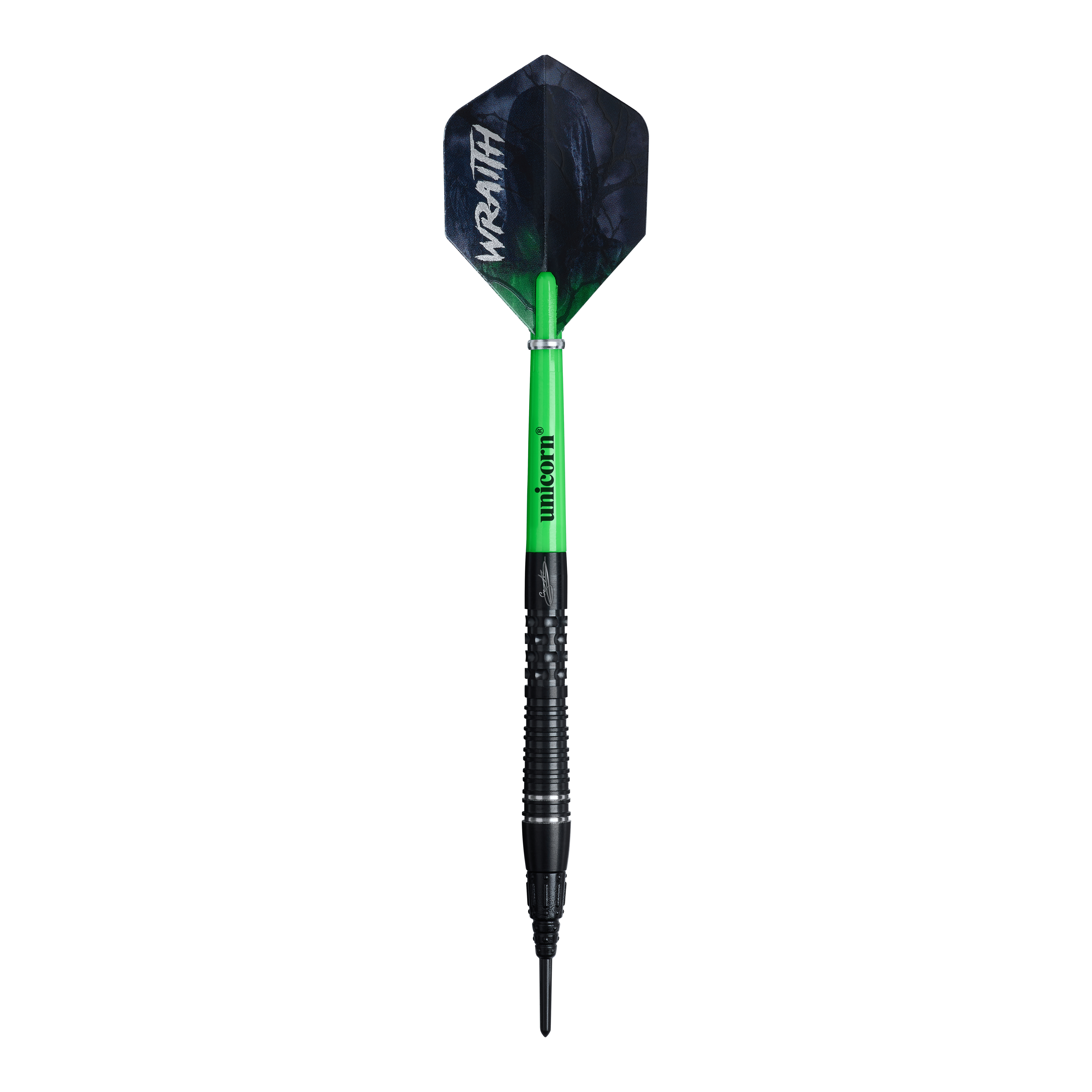 Šipky Unicorn Wraith Gary Anderson Phase 6 Soft - 20g Unicorn Wraith Gary Anderson Phase 6 Softdarts mit einem Gewicht von 20g ist zu sehen. Der Softdart wird von der Seite gezeigt.