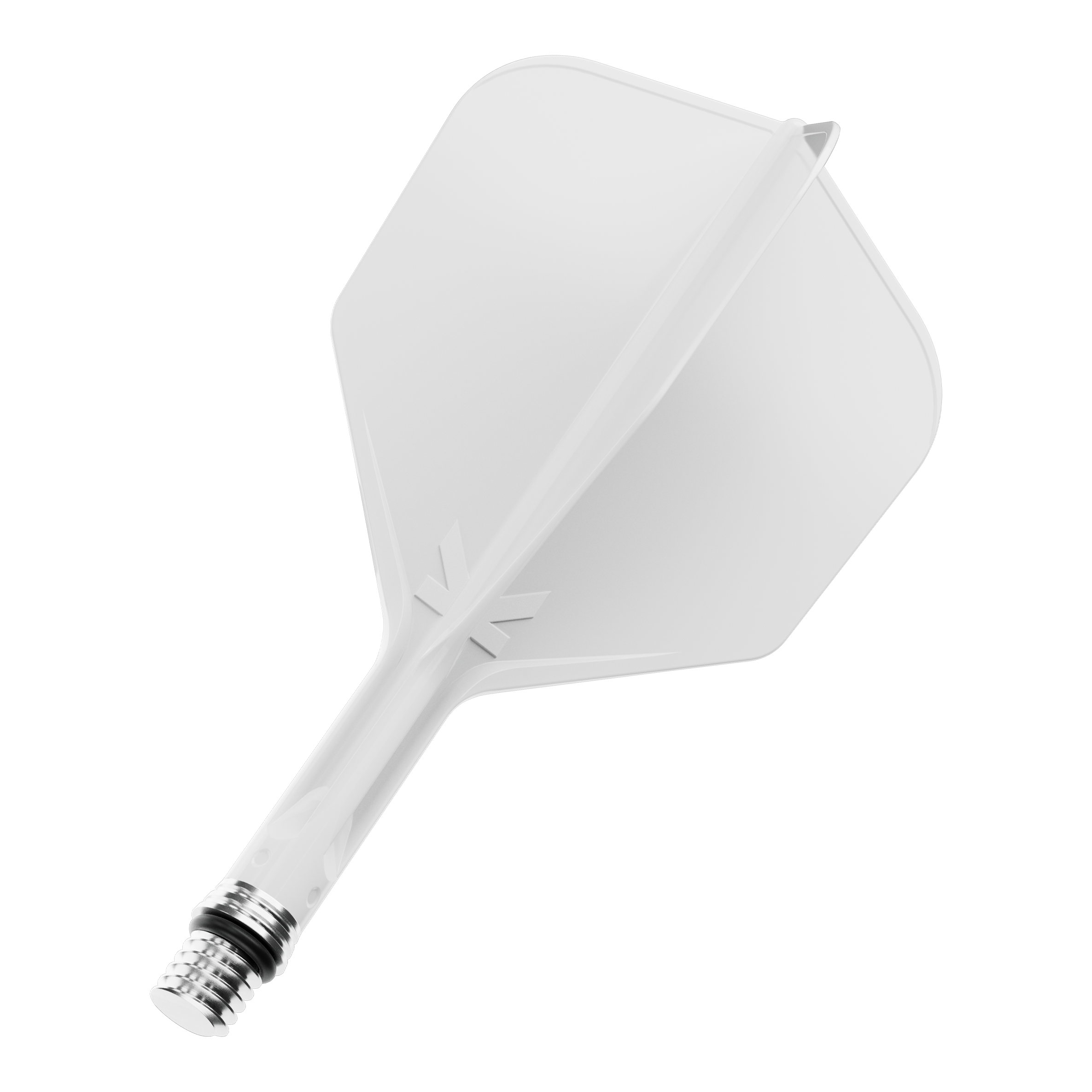 Letky Target K-Shift č. 6 - bílé Auf dem Bild ist ein Set Flights mit dem Namen 410540_Target_KShift_No6_Flights_Wei_19mm_1 zu sehen. Die Flights sind weiß und einzeln dargestellt.