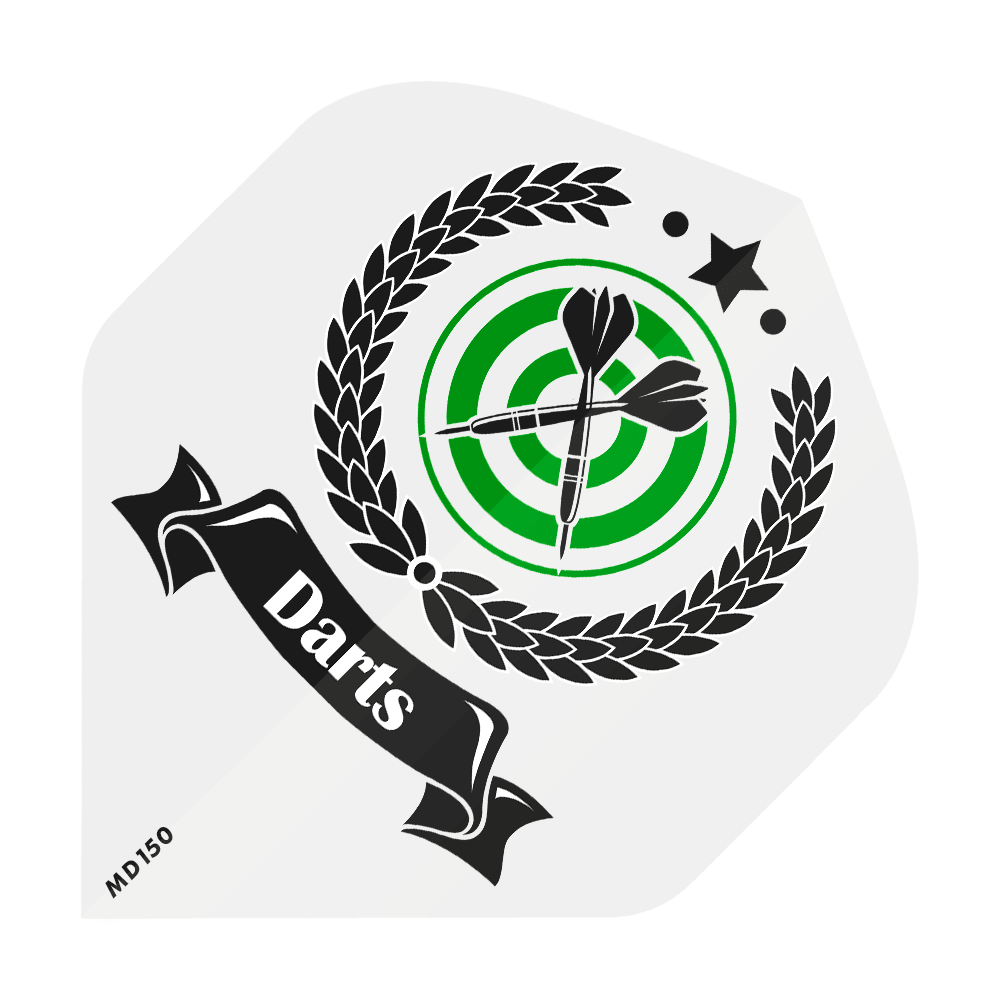 MD-201-Log_2-Seitig_Bedruckte_Flights_Logo_MD150_2 Ein Dart-Ersatzflight mit individuellem Logo-Aufdruck ist abgebildet.