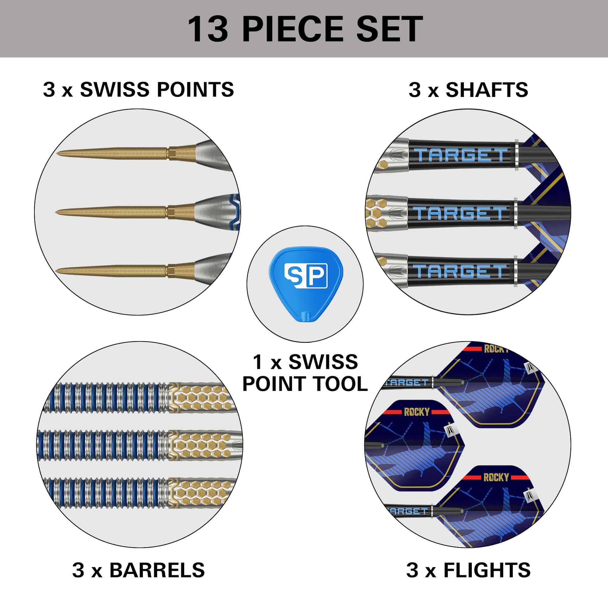 Zaměřte se na Josh Rock GEN1 Swiss Point Steel Darts