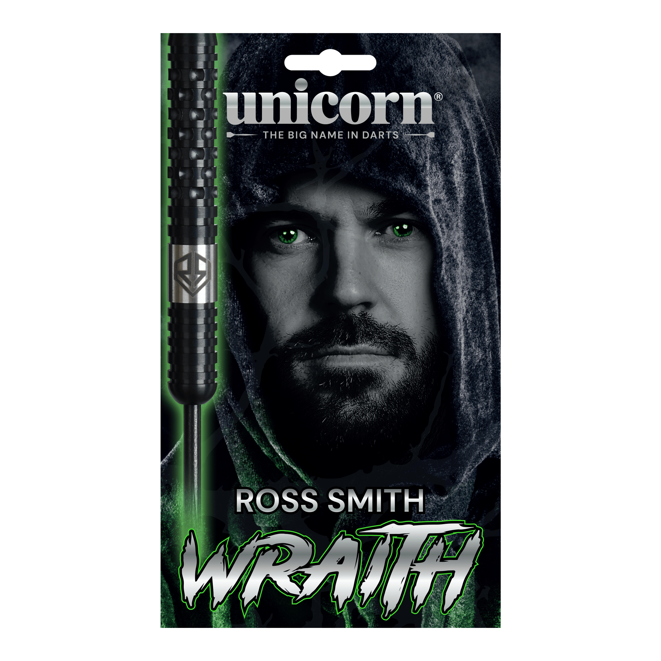 Šipky Unicorn Wraith Ross Smith ocelové - 22g Das Bild zeigt die Unicorn Wraith Ross Smith Steeldarts mit 22 Gramm Gewicht. Dieses Dartset ist für den professionellen Gebrauch geeignet.