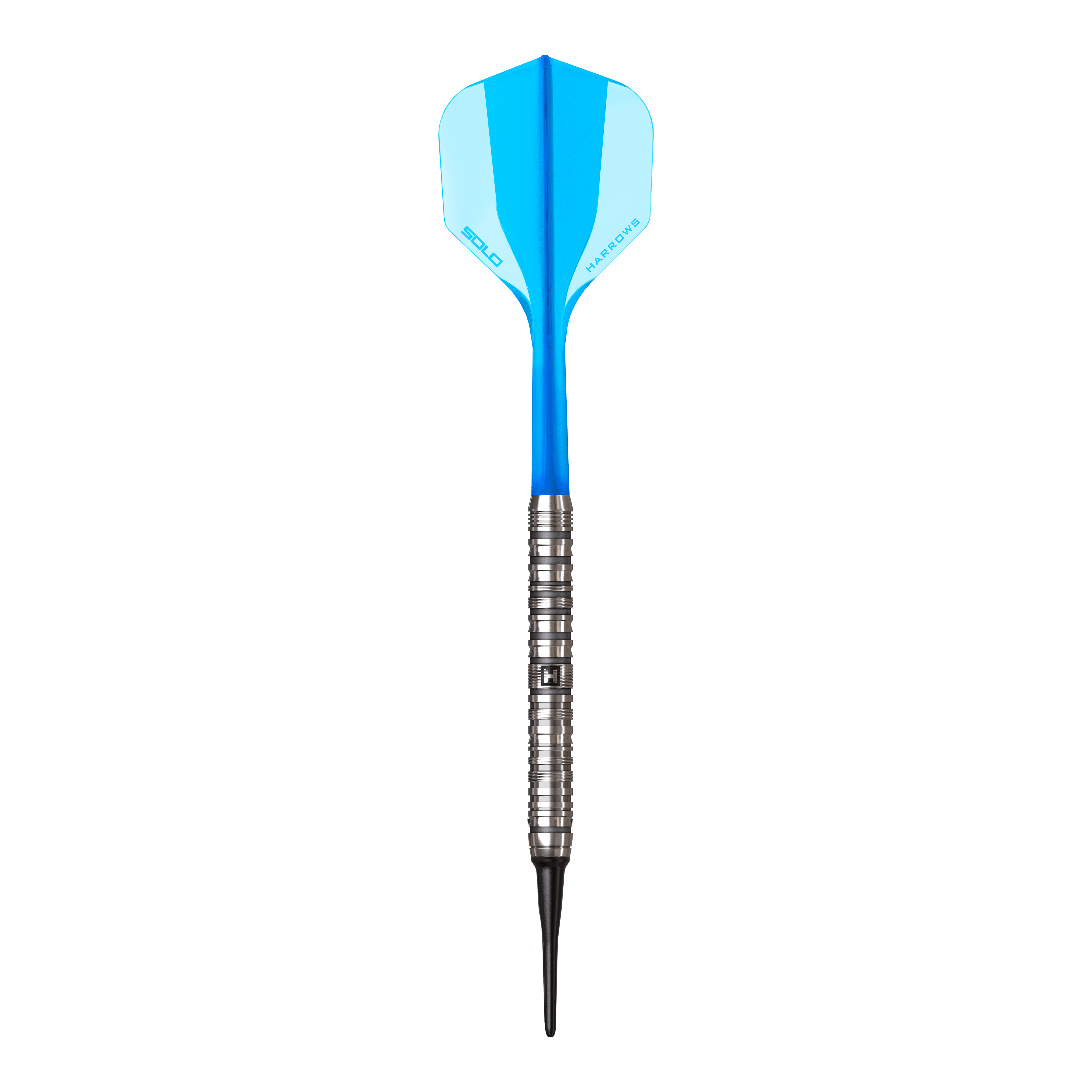 Harrows Flux Softdarts mit 20g Gewicht sind dargestellt. Die Darts sind schlank und sportlich designt.