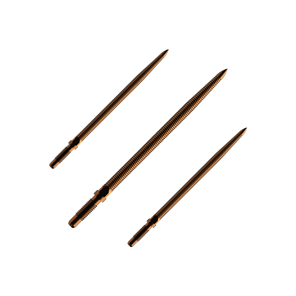 Špičky šipek Bulls NL Convertible Point - Micro Grip - bronzové Abgebildet ist ein Satz Dartspitzen mit MicroGrip in Bronze. Die Spitzen sind 36mm lang.