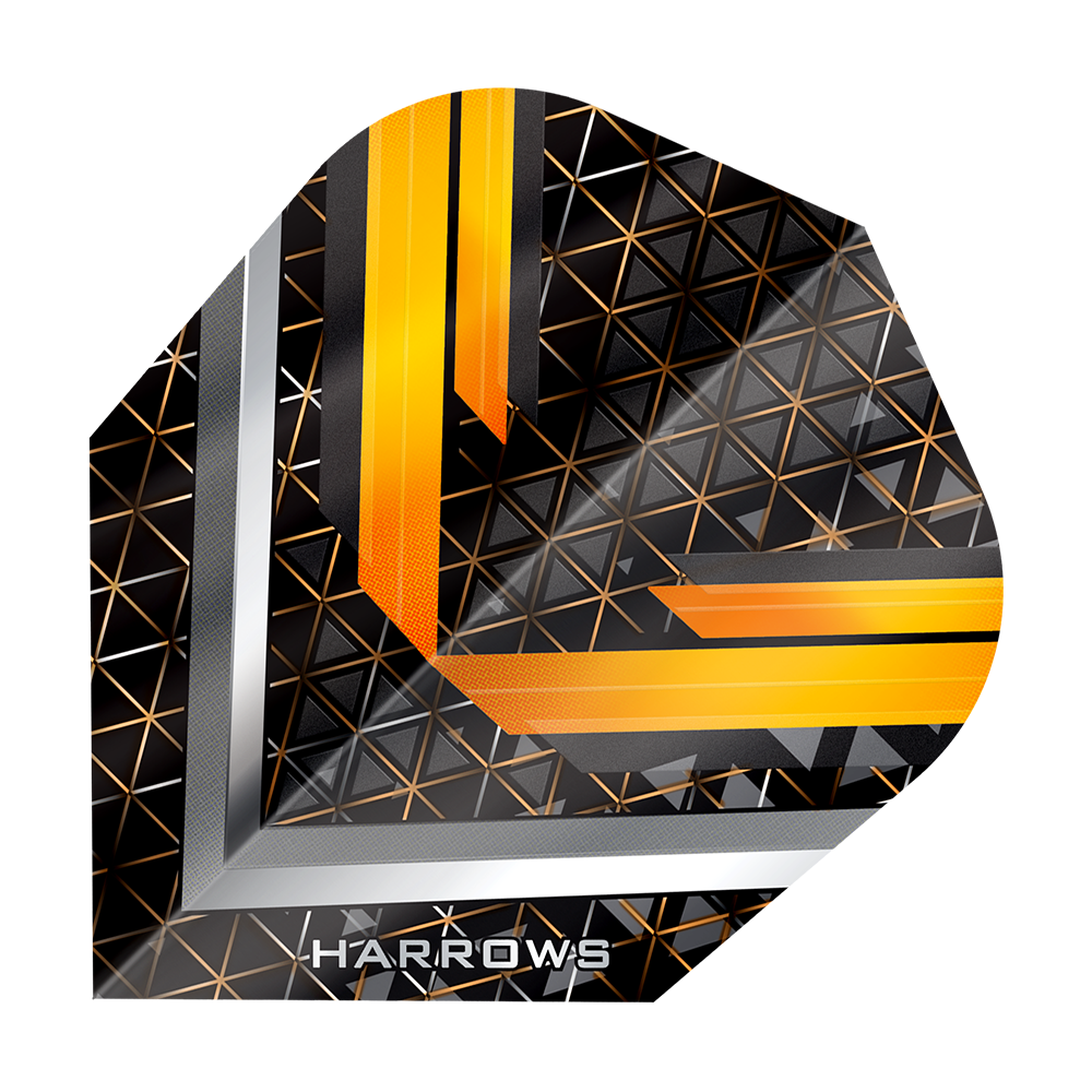 Das Bild zeigt Harrows Vulcan No6 Flights. Es handelt sich um hochwertige Flights für Dartpfeile.