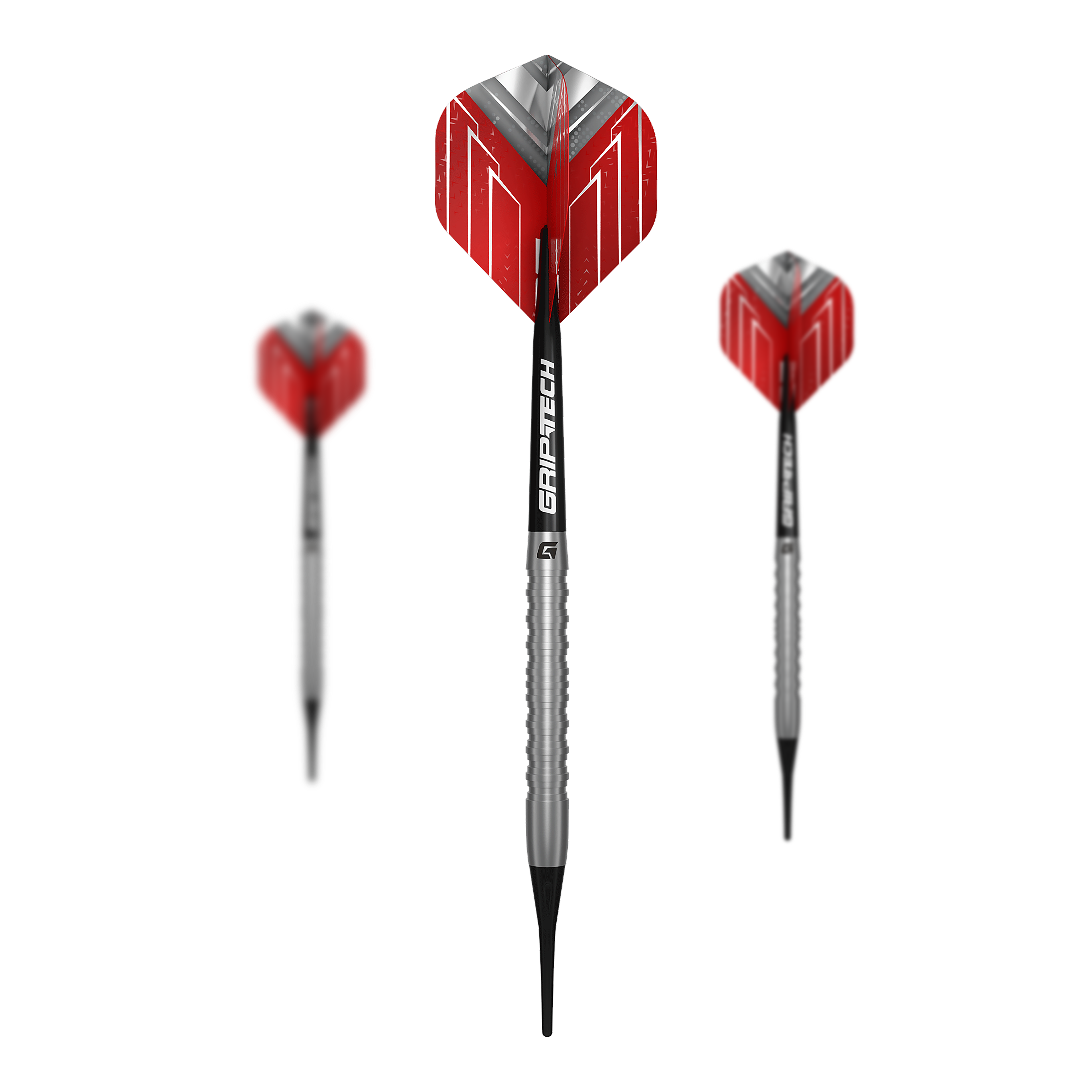 Hier sind die GOAT Podium Silver Softdarts mit einem Gewicht von 18g abgebildet. Das Set besteht aus hochwertigen silberfarbenen Softdarts.