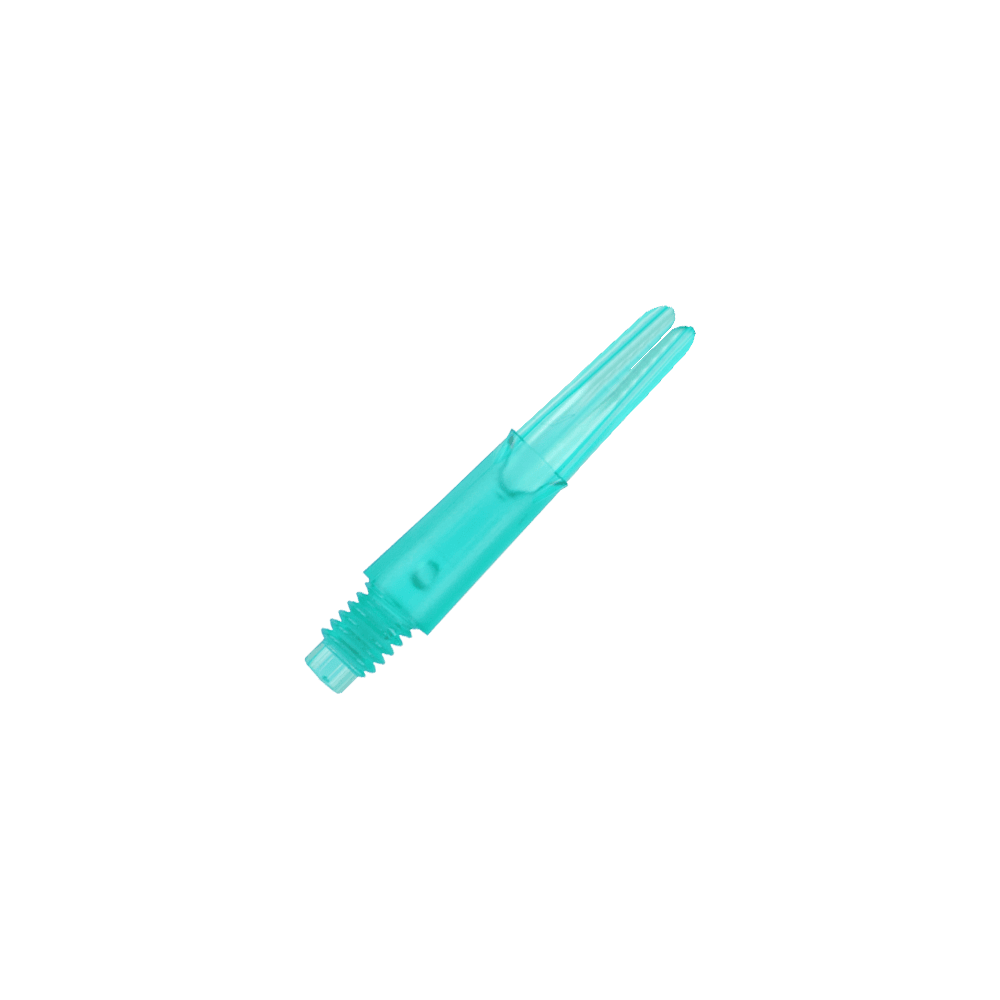 L-L-Style-Shafts Uzamčené rovné - Emerald Dieses Bild zeigt einen transparenten, grünen Dart-Schaft. Der Schaft hat ein gerades Design mit einem Gewinde am unteren Ende.