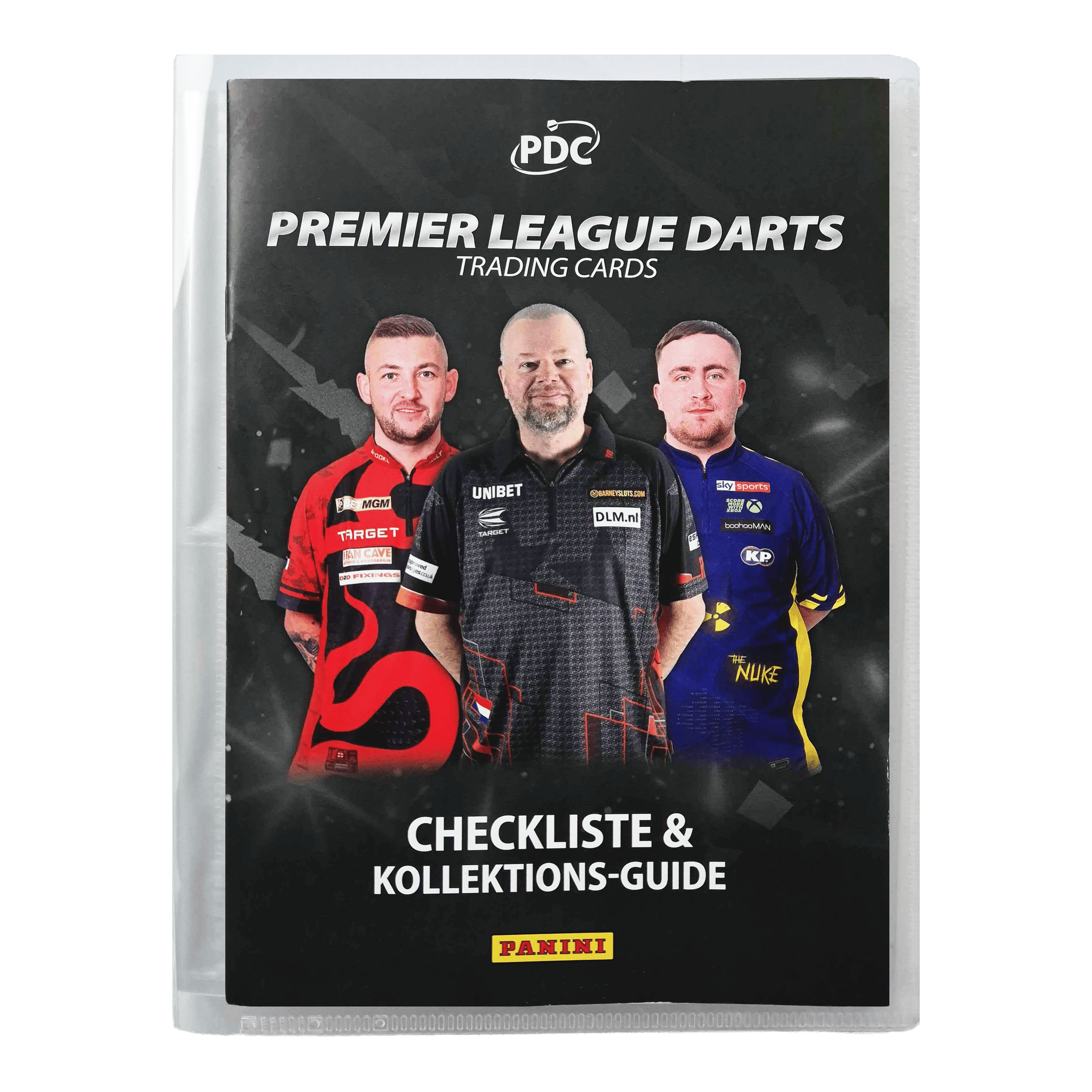 Sběratelský pořadač Panini Premier League Darts 2025 Der Panini Premier League Darts 2025 Sammelordner ist auf dem Bild zu sehen. Der Ordner wird für das Sammeln und Aufbewahren von Darts-Stickern verwendet.