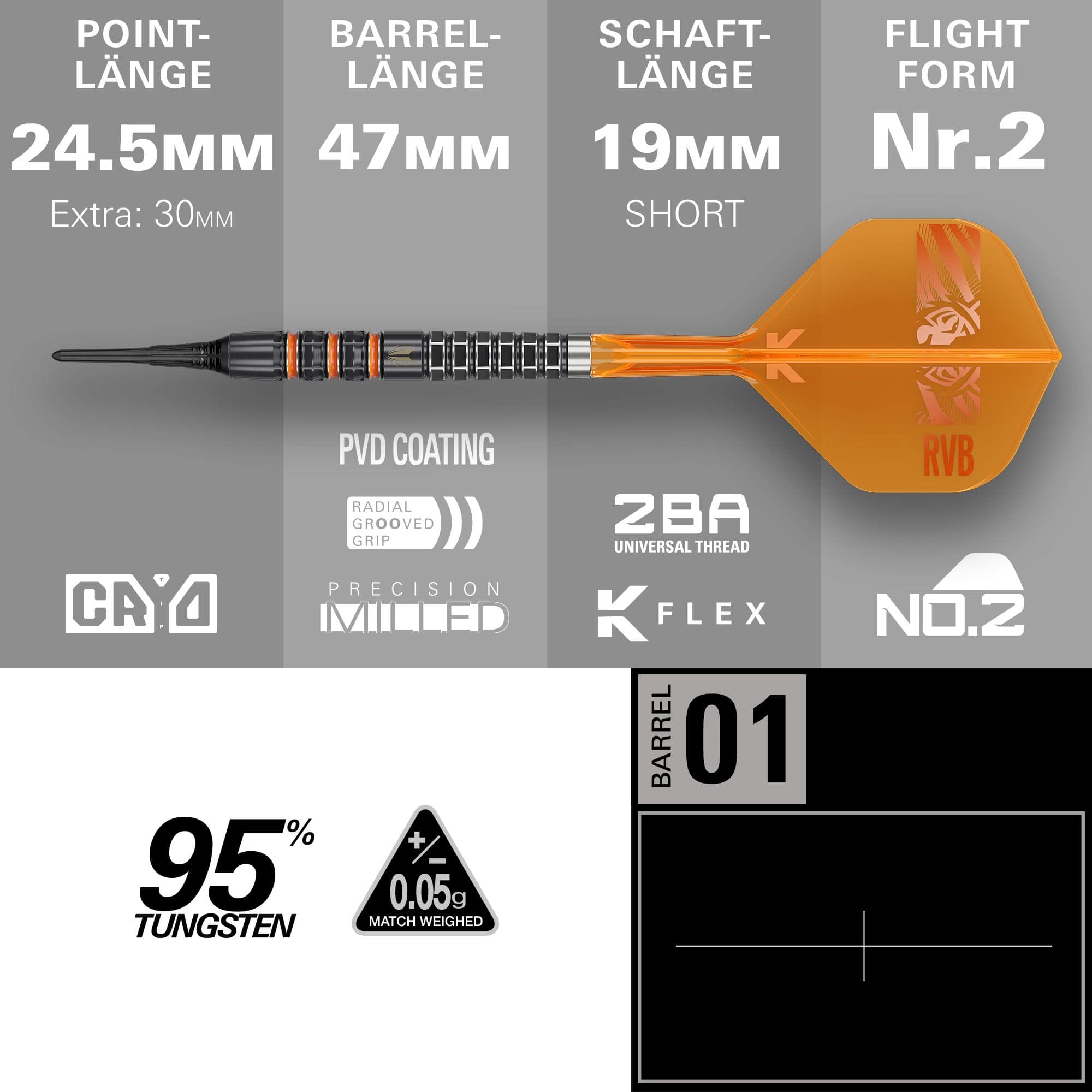 Terč Raymond Van Barneveld 95K měkké šipky - 20g