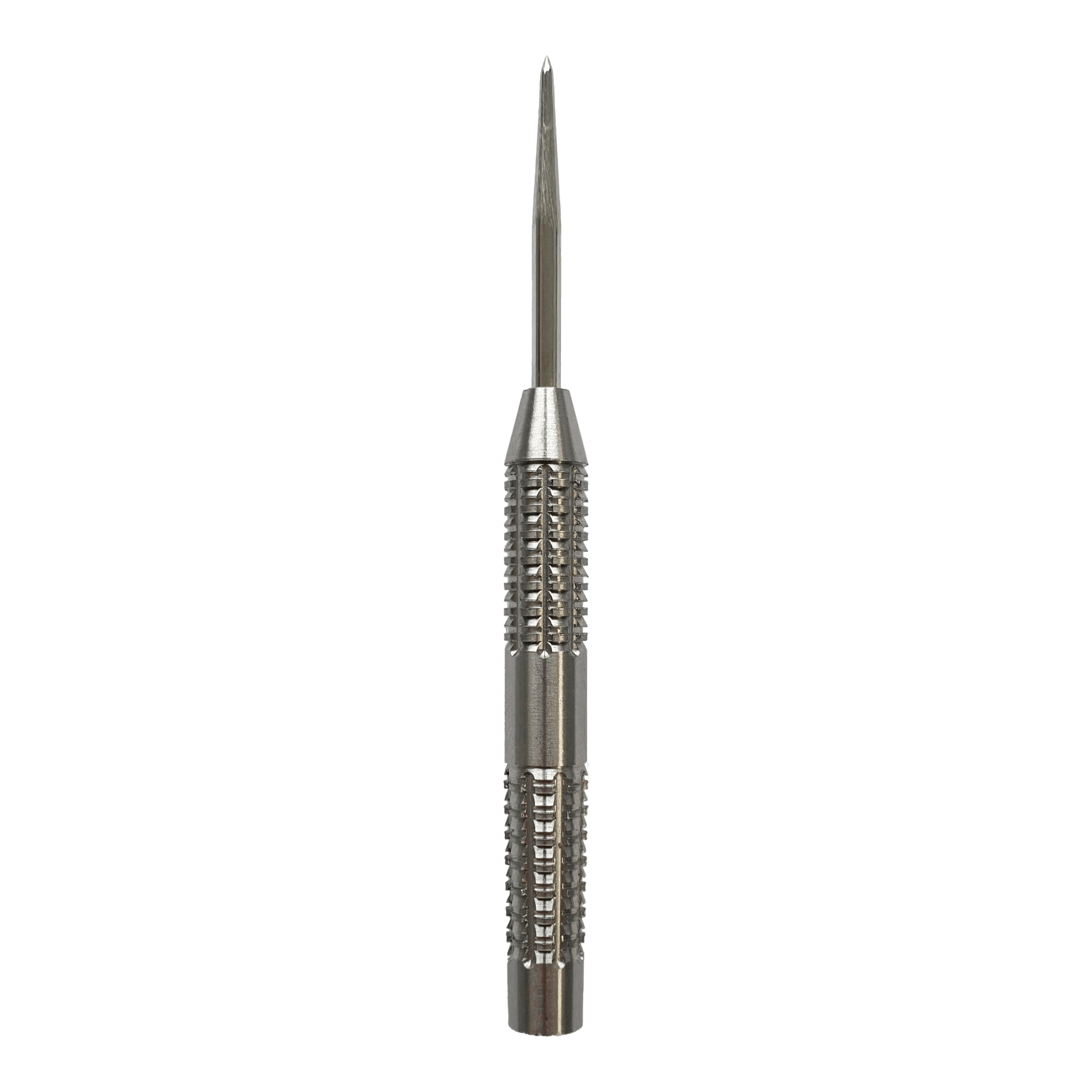 Hlavně McDart SilverGrip Steeldart Das Bild zeigt einen McDart SilverGrip Steeldart Barrel. Der Dart ist aus Metall und hat eine strukturierte Grifffläche für besseren Halt.