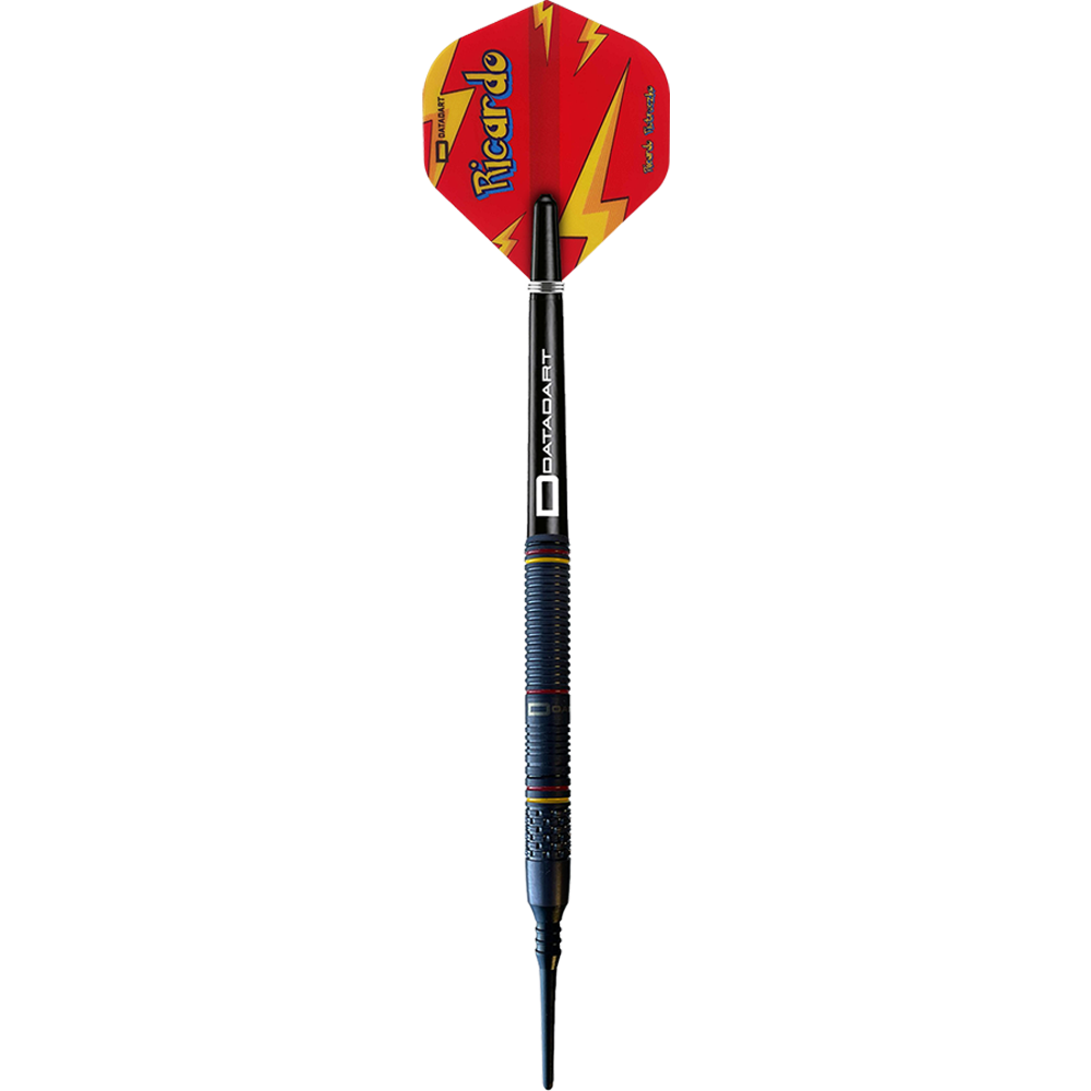 Hier sieht man die Datadart Ricardo Pietreczko Pikachu Softdarts - 21g. Diese Darts sind speziell für Fans von Ricardo Pietreczko entwickelt.