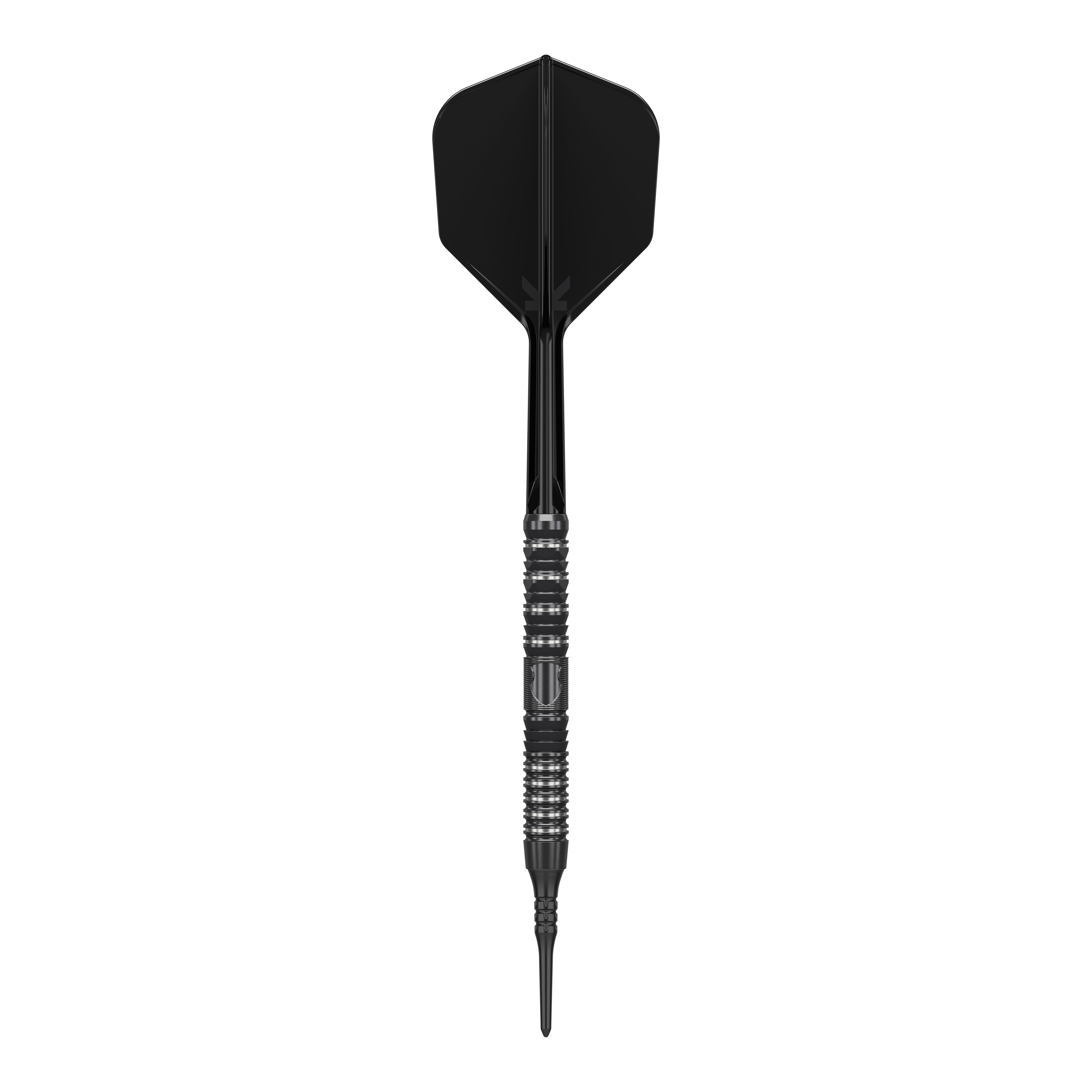 Měkké šipky Target Japan Black Marque Draco GEN2 - 20g Das Bild zeigt einen schwarzen Softdart der Marke "Target Japan Black Marque Draco GEN2" mit einem Gewicht von 20g. Der Dart hat ein elegantes, modernes Design mit metallischen Akzenten am Griff.