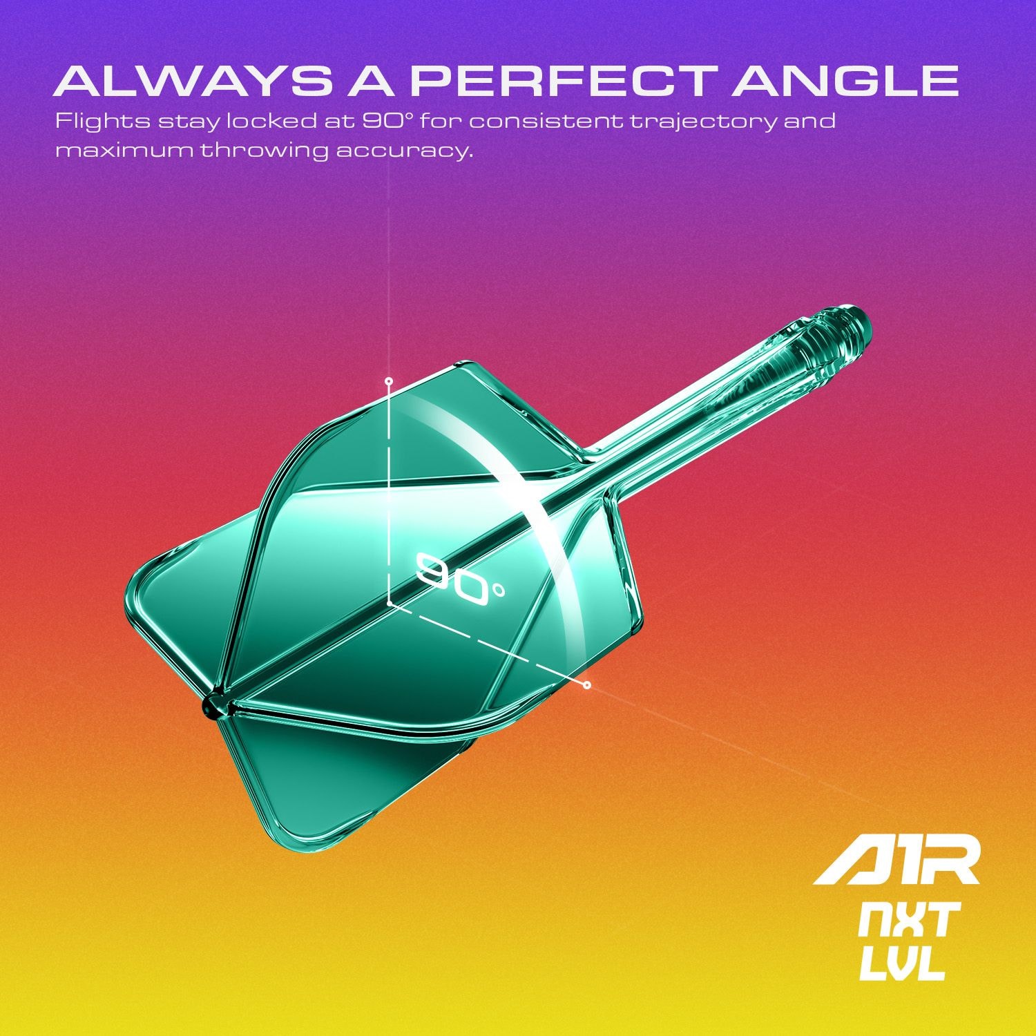 Abgebildet ist das GOAT A1R No6 Flight-Shaft-System in Grün. Dieses Produkt wird für Darts verwendet.