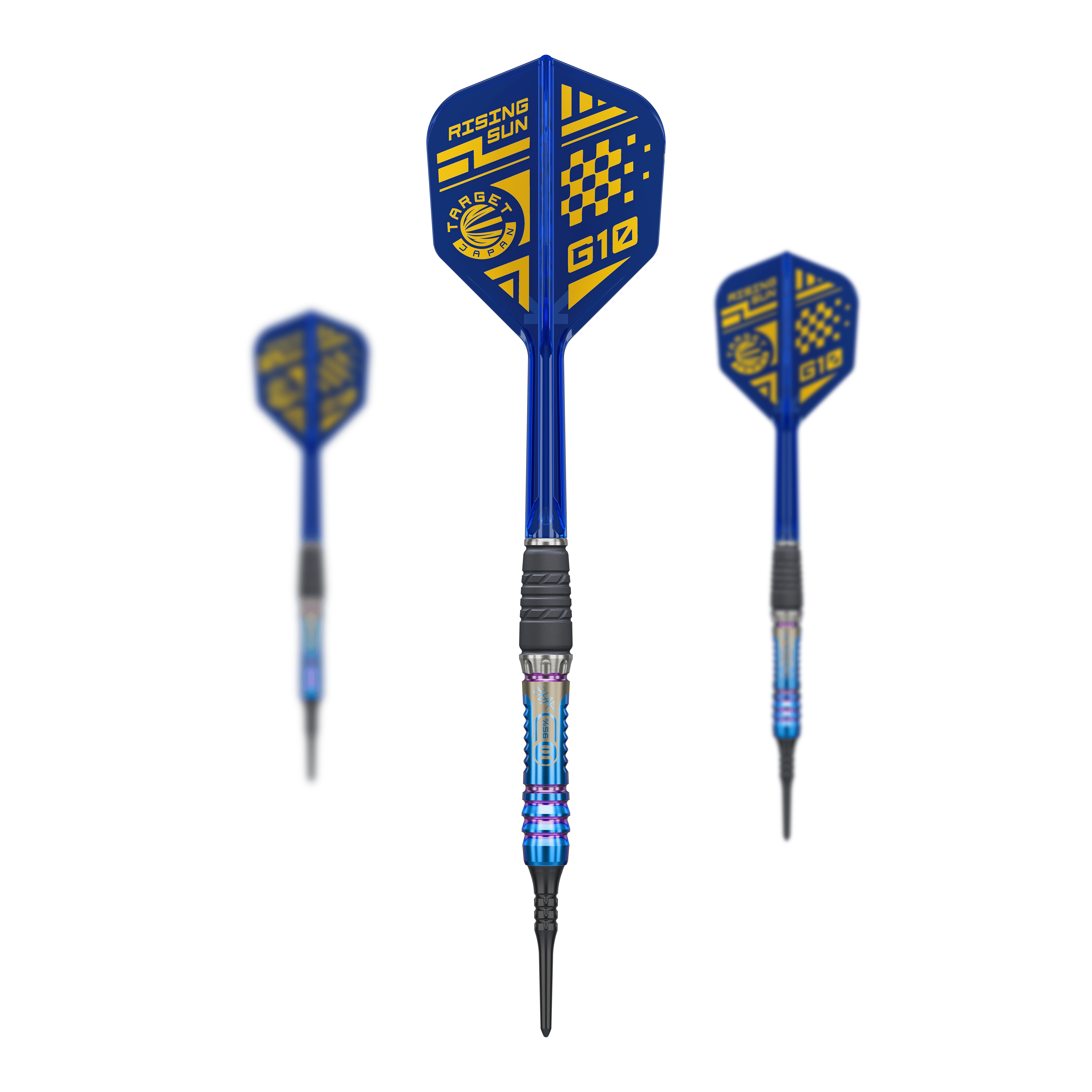 Měkké šipky Target Japan Rising Sun GEN10 - 21,5 g Auf dem Foto ist das Set Target Japan Rising Sun GEN10 Softdarts - 21,5g zu sehen. Das Set enthält mehrere hochwertige Dartpfeile.