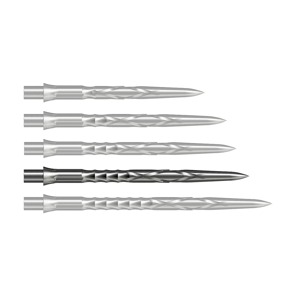 Šipky Mission Caliburn EVO System s ocelovou špičkou - HAN G2 - stříbrná Auf dem Bild ist eine Caliburn Evo System Steeldartspitze HAN G2 in Silber und 36 mm Länge zu sehen. Sie ist speziell für Steeldarts geeignet.
