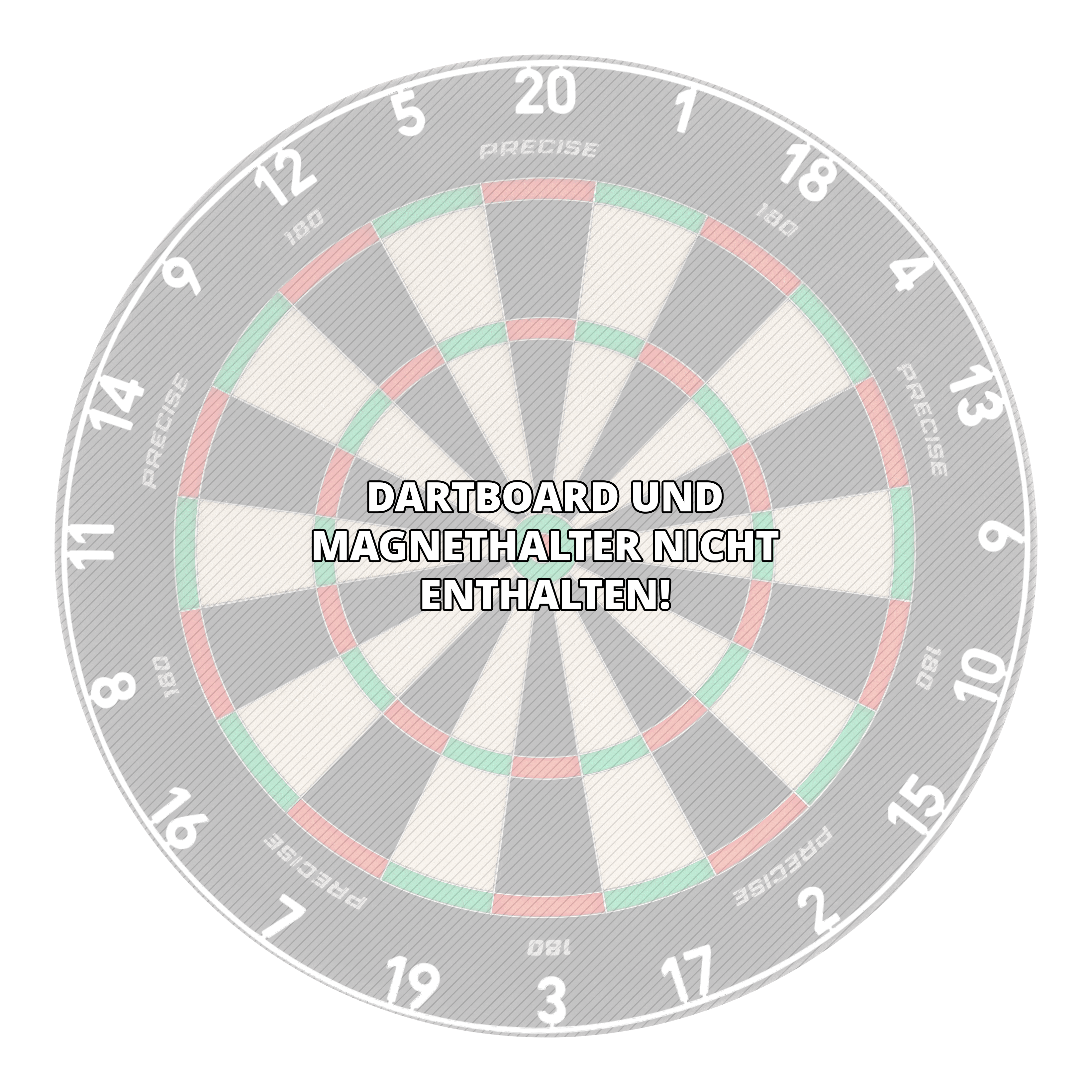Přesný laserově řezaný prsten s číslem 180 z jednoho kusu Das Bild zeigt einen Zahlenring, Classic White, für ein Dartboard. Das Produkt wird genutzt, um die Felder des Dartboards zu markieren.