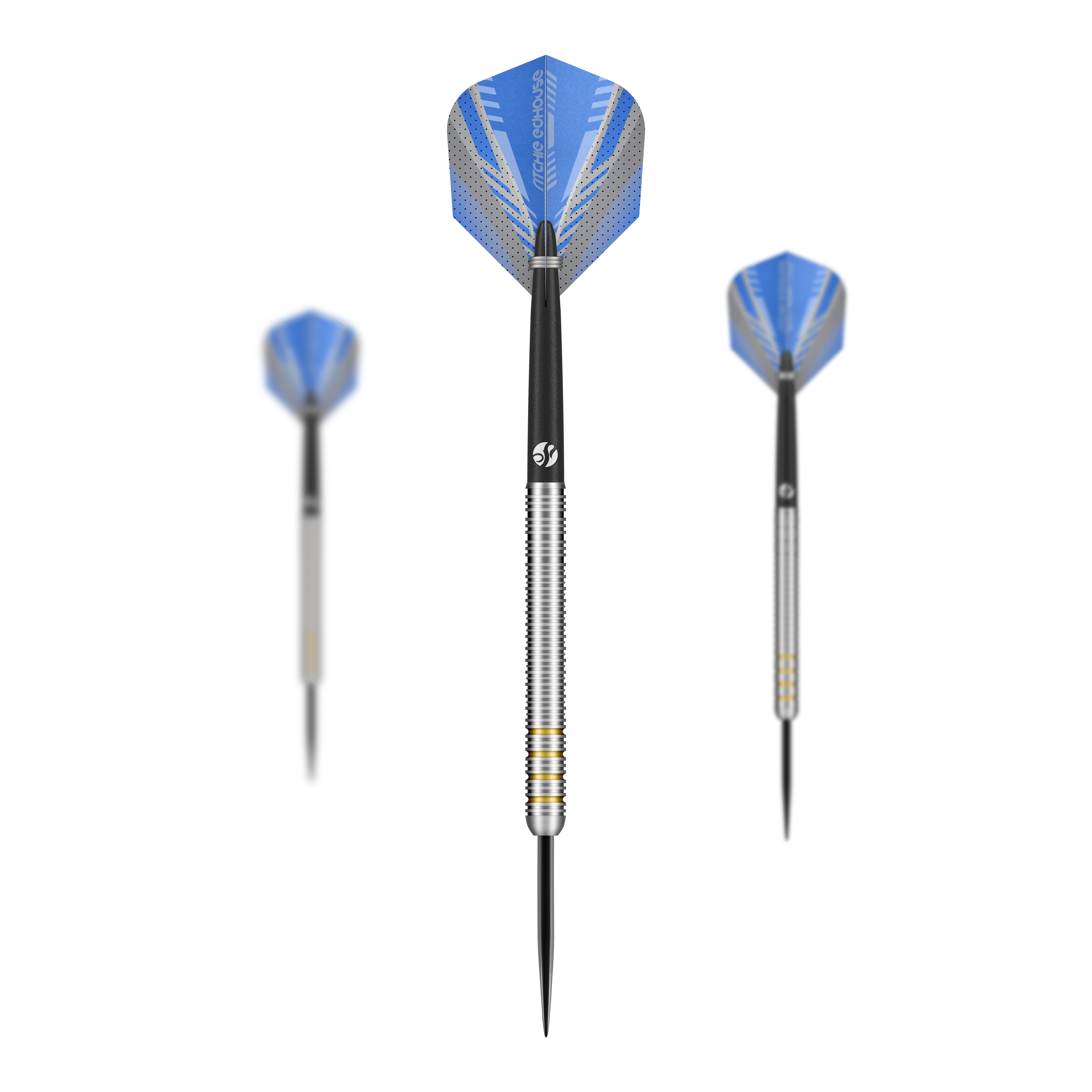 Šipky Shot Ritchie Edhouse Core Steel Das Bild zeigt die Shot Ritchie Edhouse Core Steeldarts. Es handelt sich um ein Set von hochwertigen Steeldarts für Dartspieler.