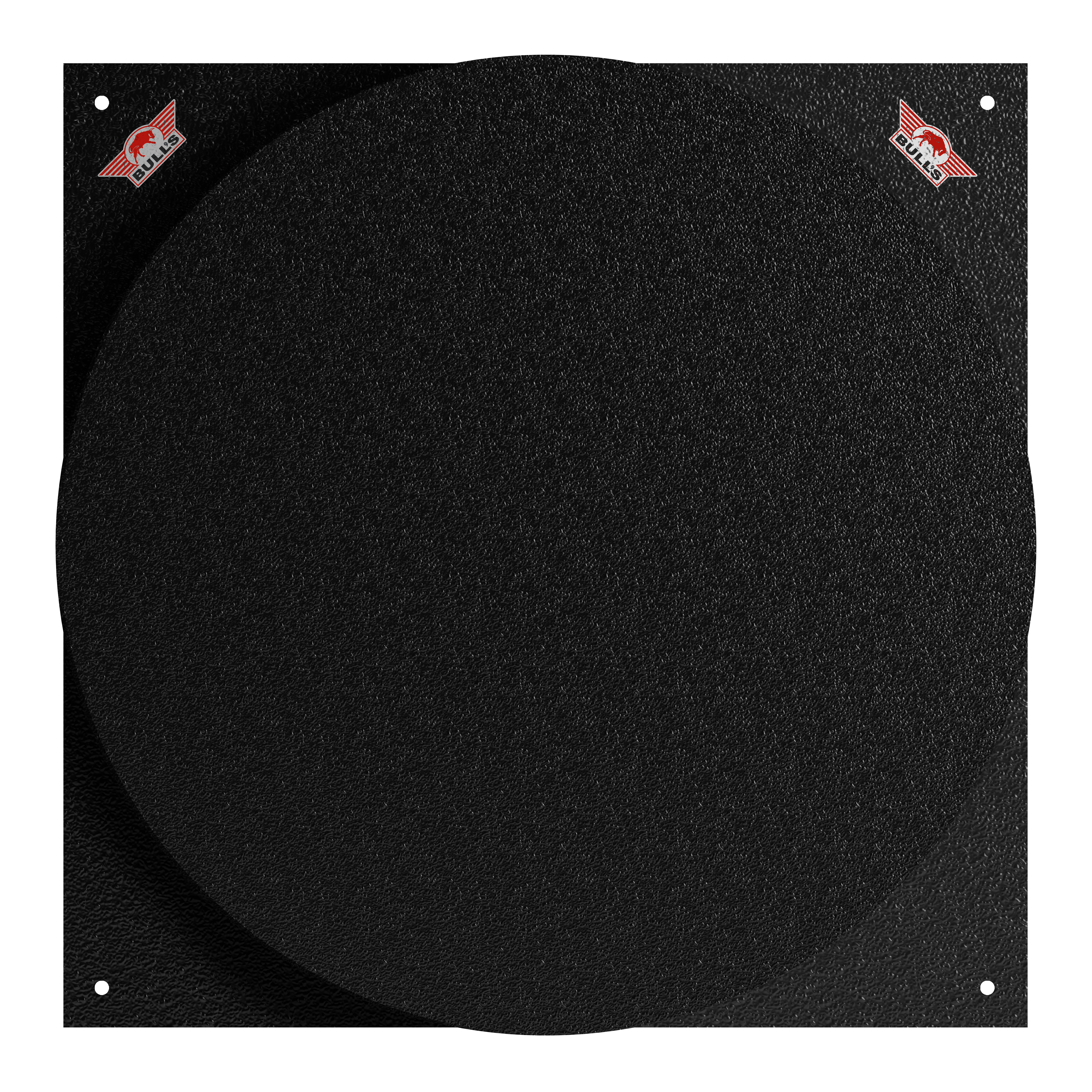 Das Bild zeigt das Produkt "Bulls NL Dartboard Silencer". Es ist eine schwarze, runde Matte mit einer leicht strukturierten Oberfläche.