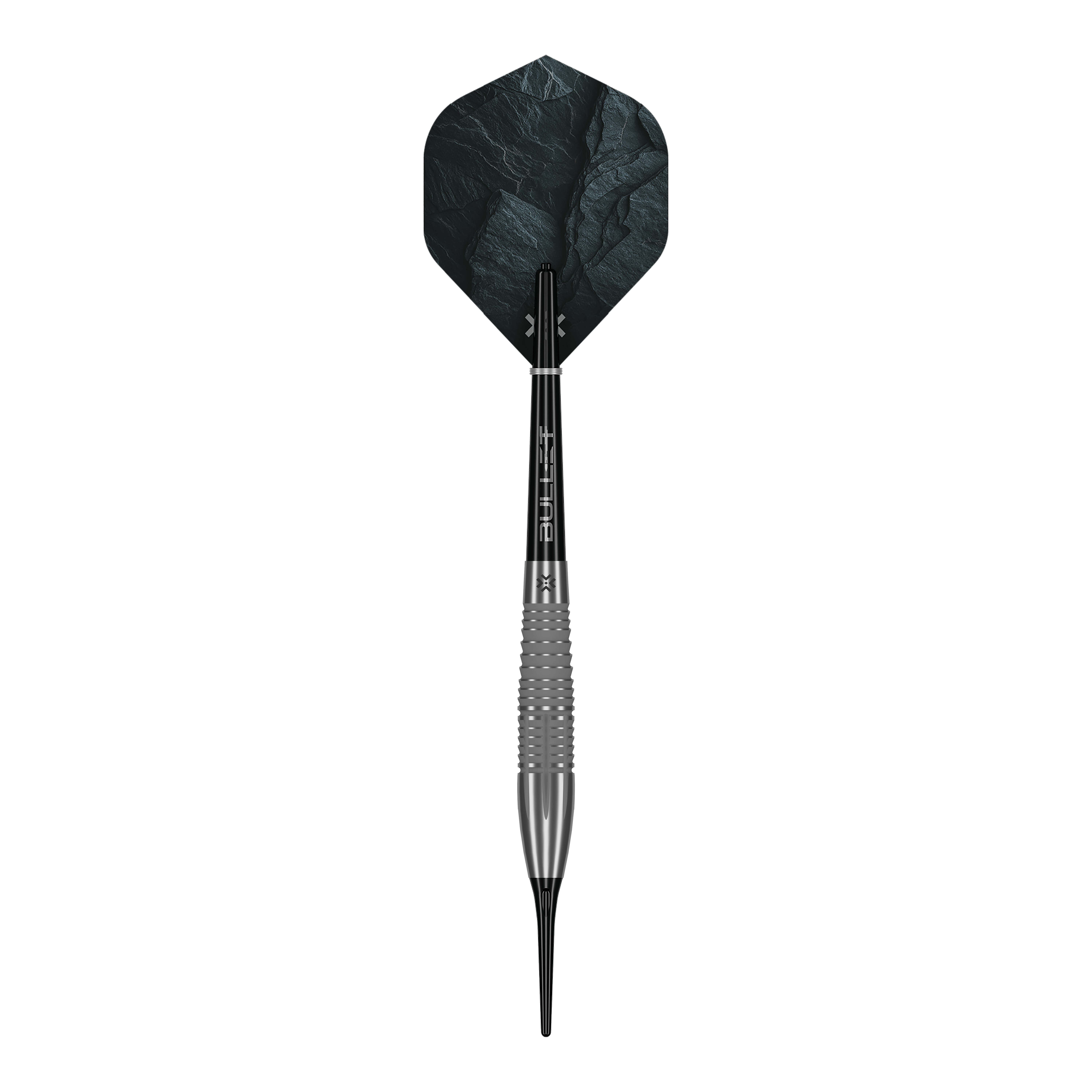 Auf dem Bild werden die Bullet Monolith 20g Soft Darts dargestellt. Diese Darts sind speziell für das Softdart-Spiel konzipiert.