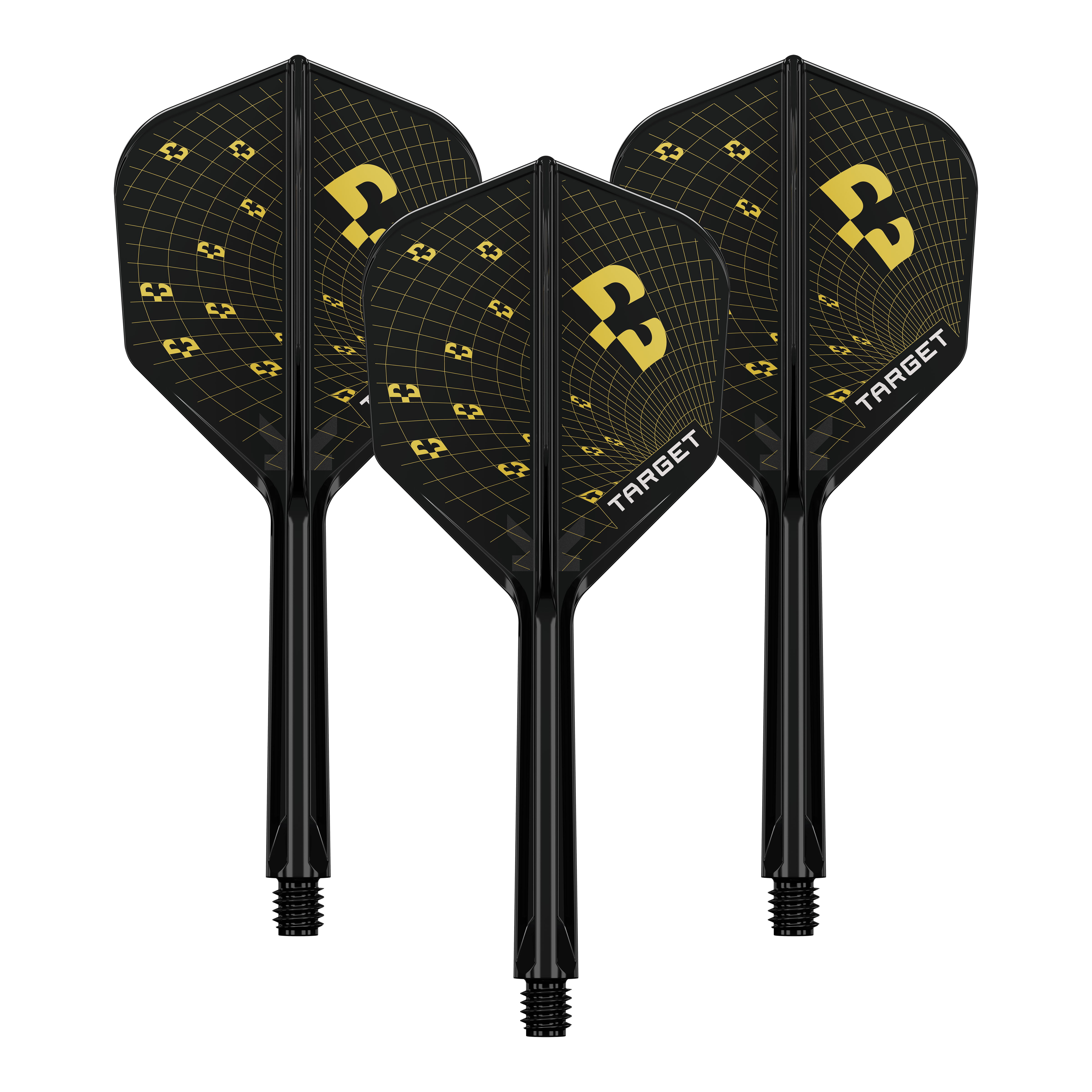 Letky Target K-Flex Bolide č. 6 Foto eines Sets von Dart-Flights, vermutlich Target K-Flex Bolide No6 in 33mm. Es sind mehrere der Flights zu sehen.