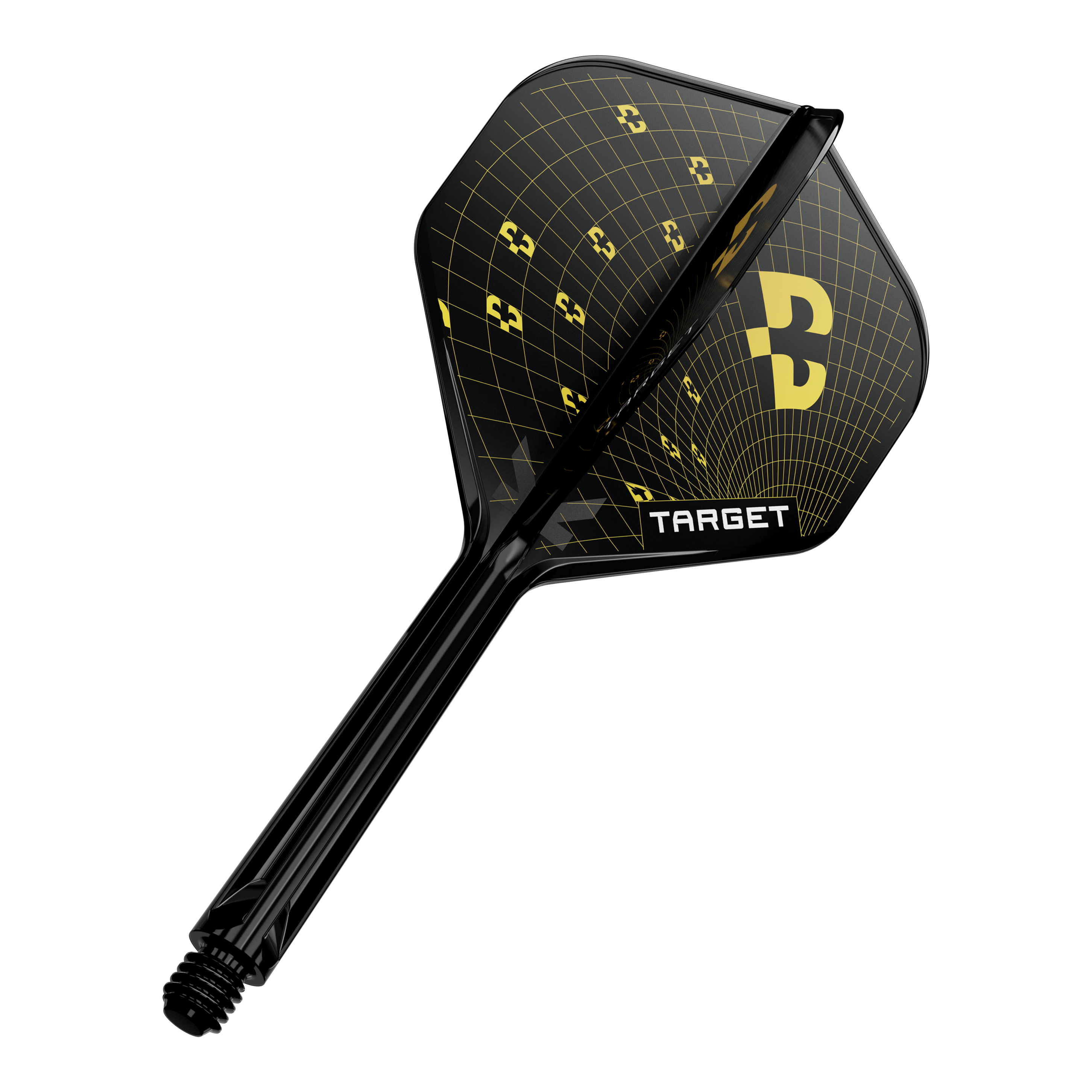 Standardní letky Target K-Flex Bolide No2 Abgebildet ist ein einzelnes Target K-Flex Bolide No2 Standard Flight mit 33mm Länge. Das Dart Flight ist deutlich erkennbar.