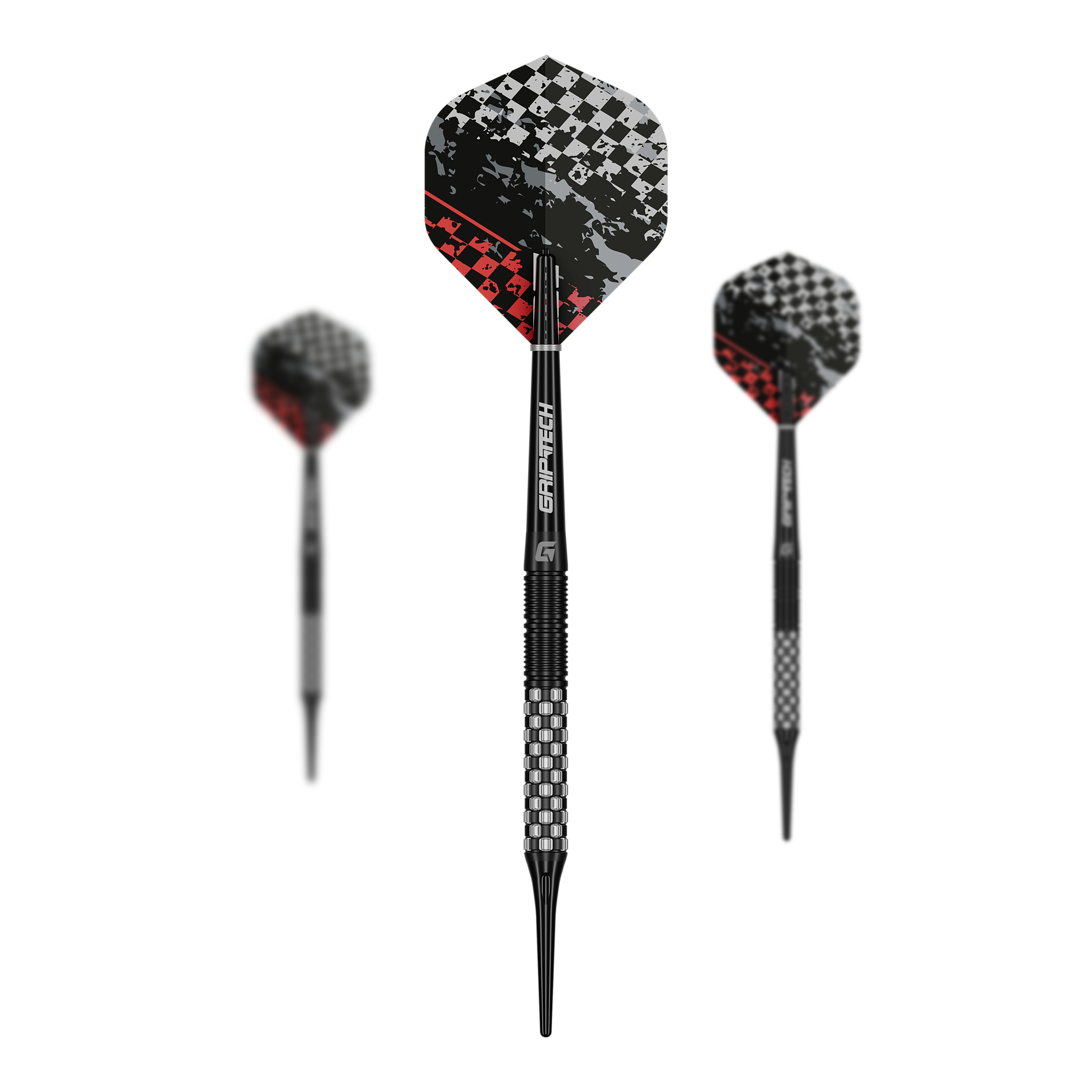 Das Bild zeigt die GOAT Finish Line Tungsten Softdarts mit einem Gewicht von 20g. Die Darts sind für das Softdartspiel konzipiert.