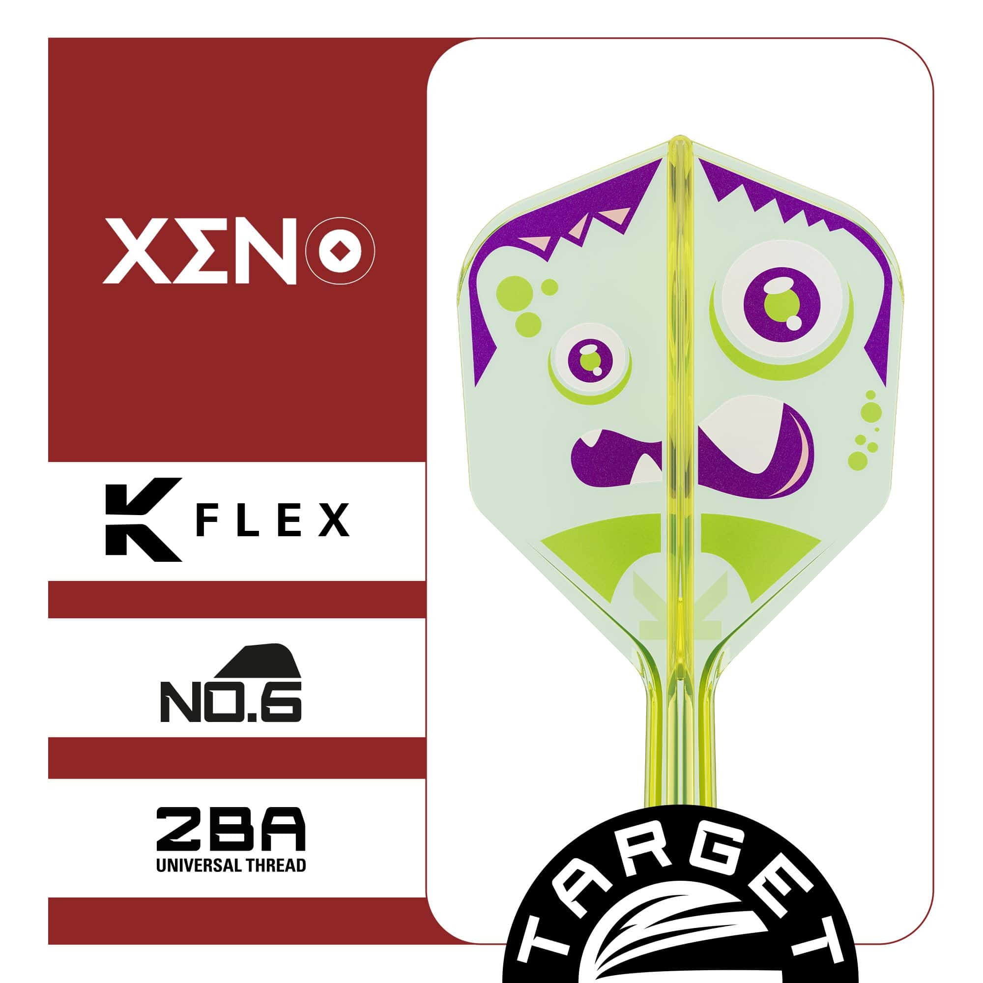 Letky Target Japan K-Flex Xeno No6 Das Bild zeigt die Target Japan K-Flex Xeno No6 Flights. Dies sind Dartflights mit modernem Design.