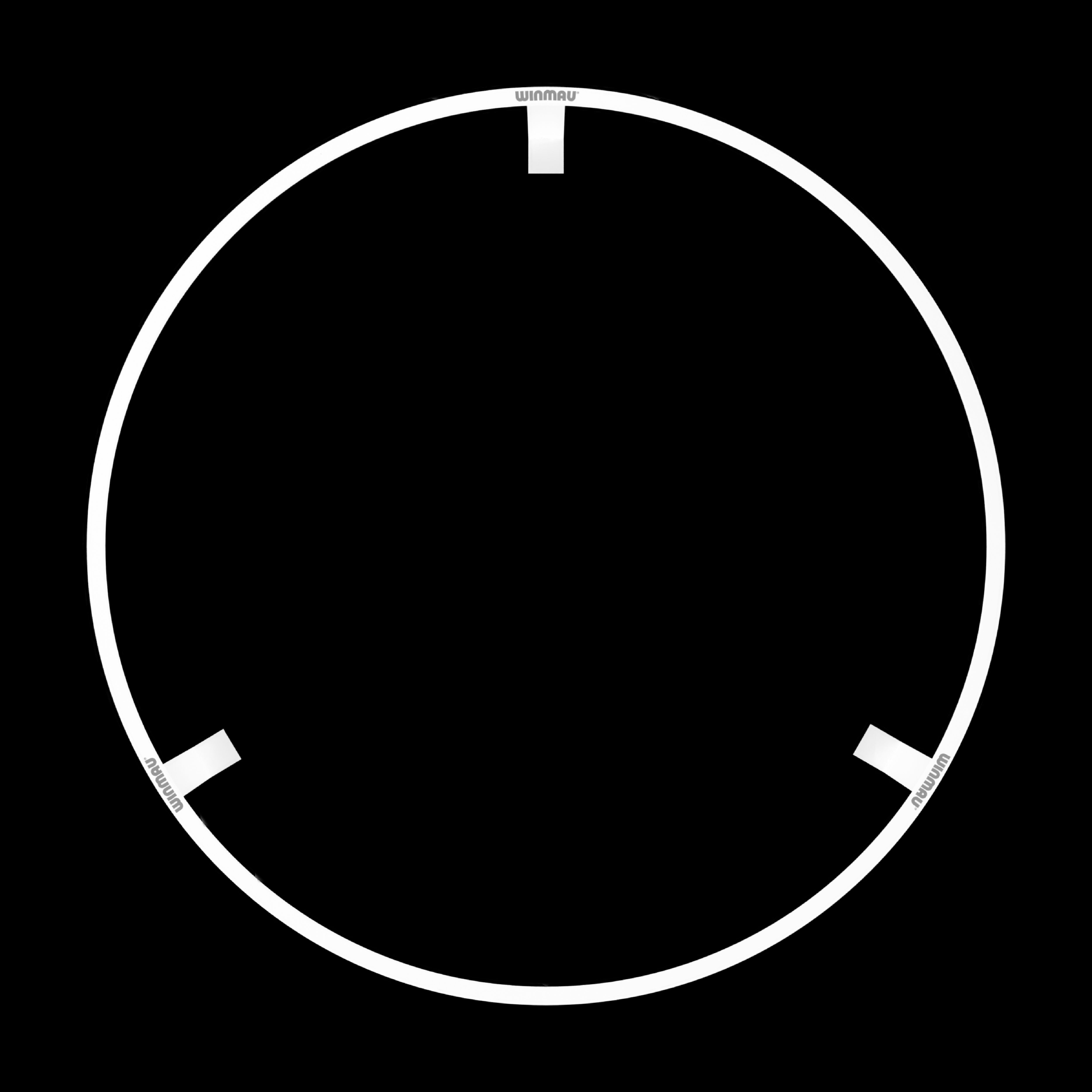 LED světlo na terč Winmau Plasma Ice Das Bild zeigt das Produkt "Winmau Plasma Ice LED Dartboard Light". Es ist ein runder LED-Lichtring mit drei Halterungen.