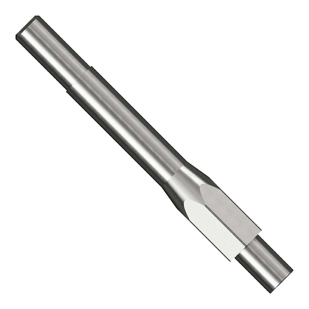 Nástroj pro přepichování Caliburn Das Bild zeigt das Produkt "Caliburn Repoint Tool". Es handelt sich um ein Metallwerkzeug mit zylindrischer Form und abgeschrägten Kanten.