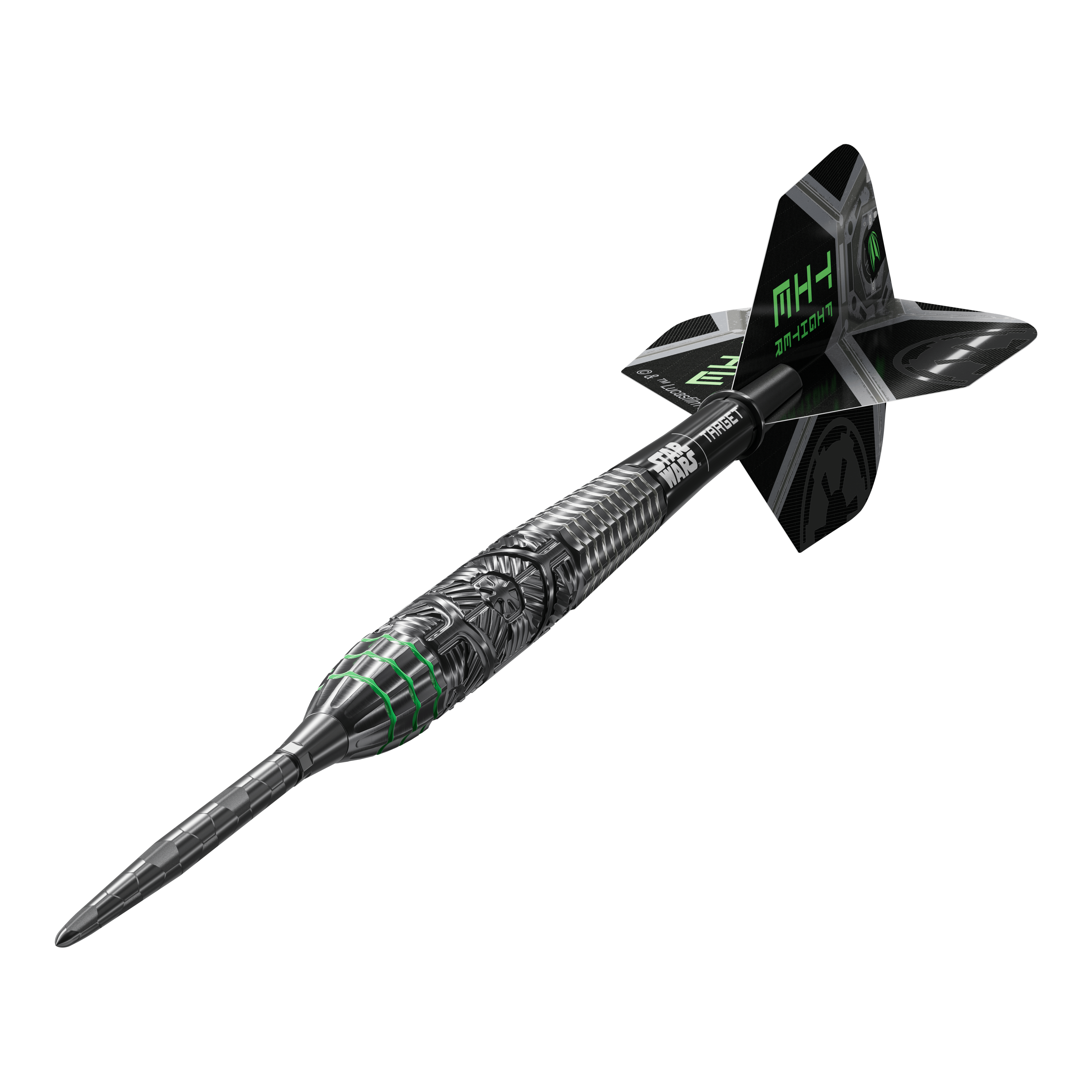 Šipky Target Star Wars Tie Fighter Swiss Point Steel Abgebildet sind die Target Star Wars Tie Fighter Swiss Point Steeldarts. Das Produkt richtet sich an Fans von Star Wars und Darts.