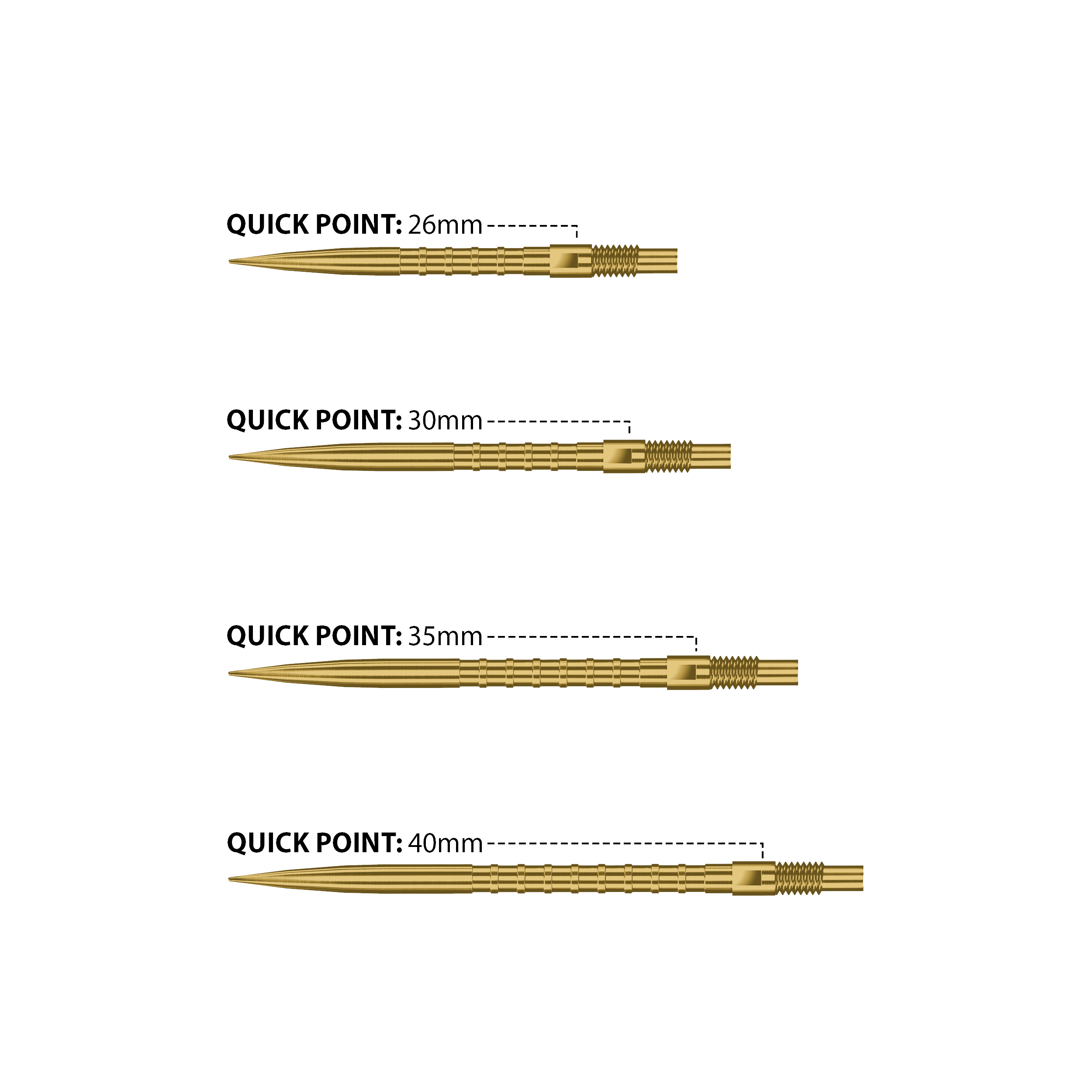 Špičky na šipky Harrows Quick Point Heavy Metal - zlaté Abgebildet sind Harrows Quick Point Heavy Metal Dartspitzen in Gold. Sie zeichnen sich durch ihre goldene Farbe und hohe Qualität aus.