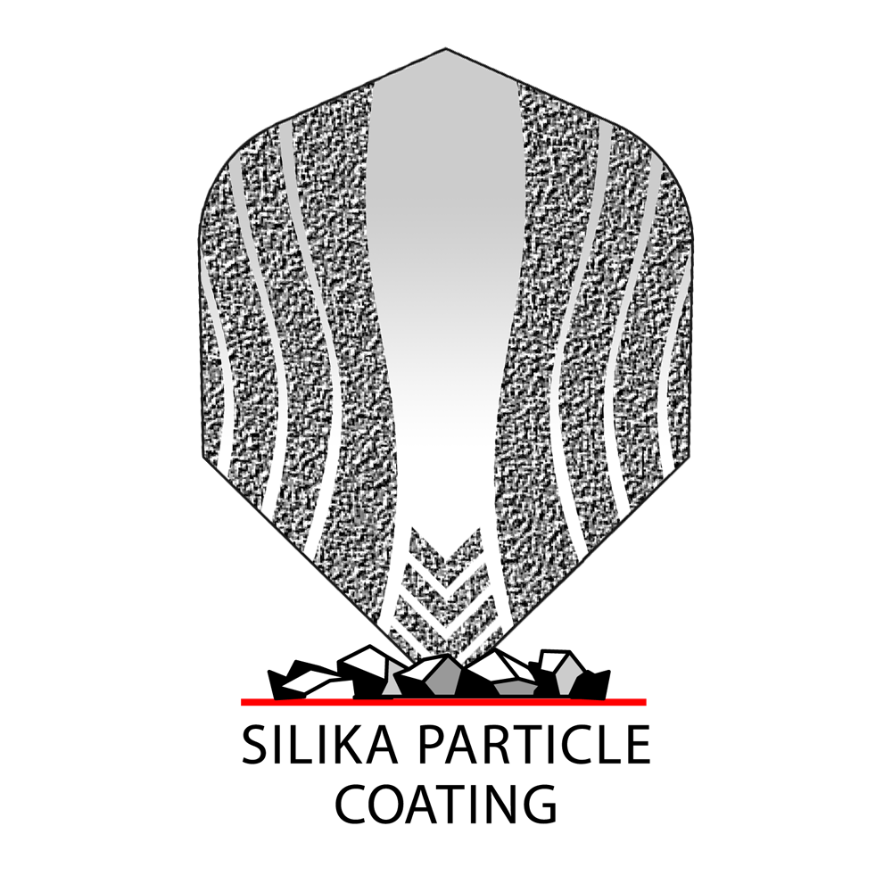 _Harrows_Silika_Lumen_No6_CoatingpXkAzsM3KOayO Das Bild zeigt das Produkt "Harrows Silika Lumen Black No6 Flights". Das Flight-Design ist überwiegend schwarz, grau und weiß mit einem modernen Muster.