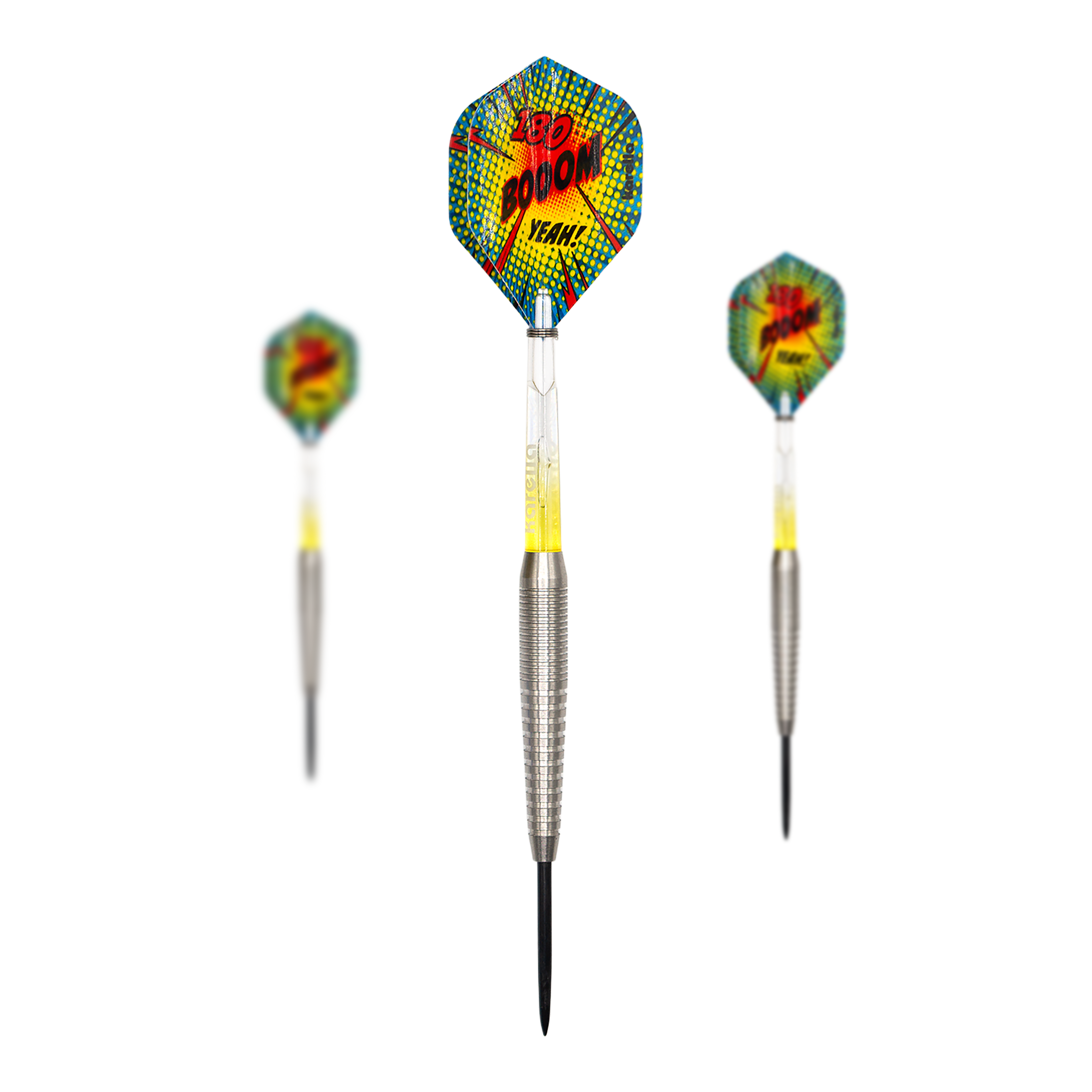 Ocelové šipky Karella Comic Line CL-5 - 21g Abgebildet wird das Set Karella Comic Line CL-5 Steeldarts - 21g. Das Set beinhaltet mehrere Steeldarts mit Comic-Motiv.