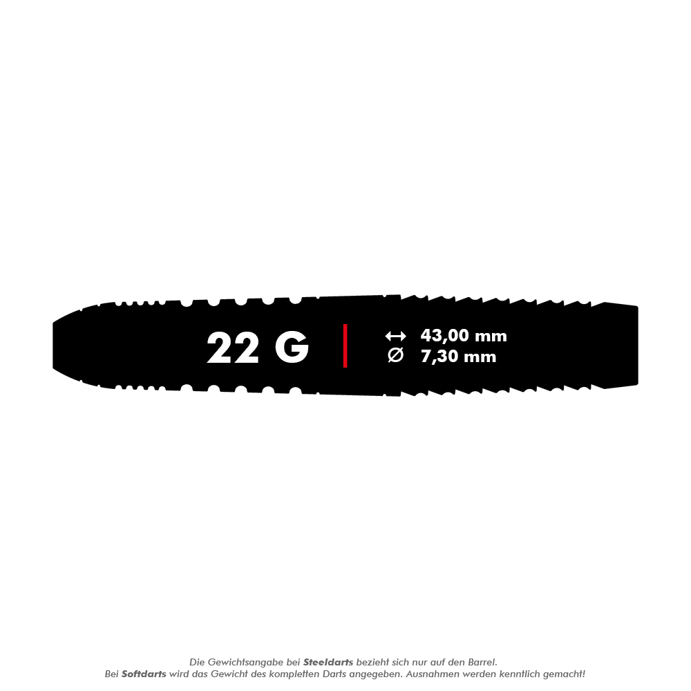 Ocelové šipky Target Crux Japan Courage Swiss Point - 22g