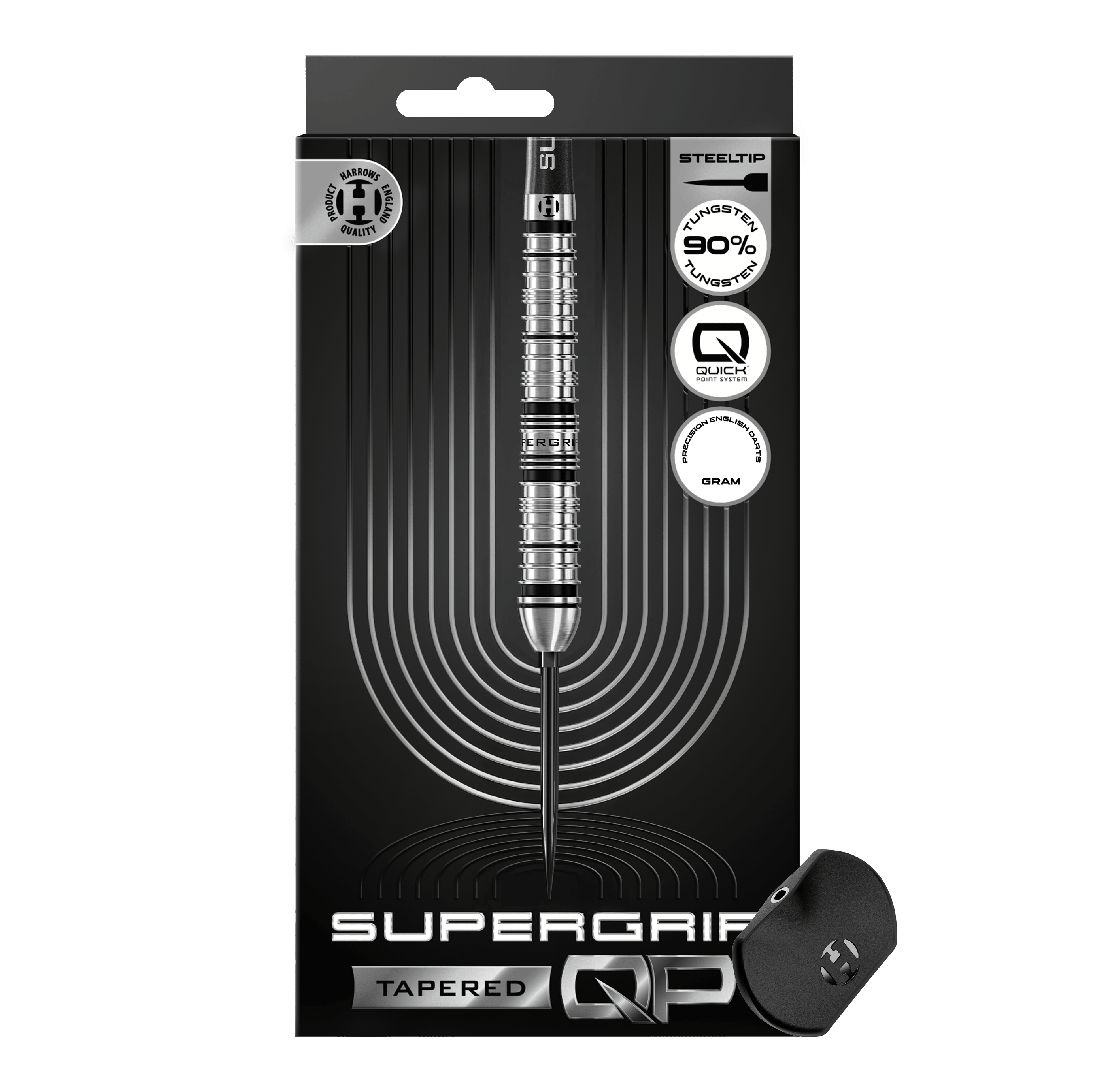 Harrows Supergrip Tapered Quick Point ocelové šipky Zu sehen sind die Harrows Supergrip QP Tapered Quick Point Steeldarts. Die Darts bieten ein modernes Design und optimale Spieleigenschaften.