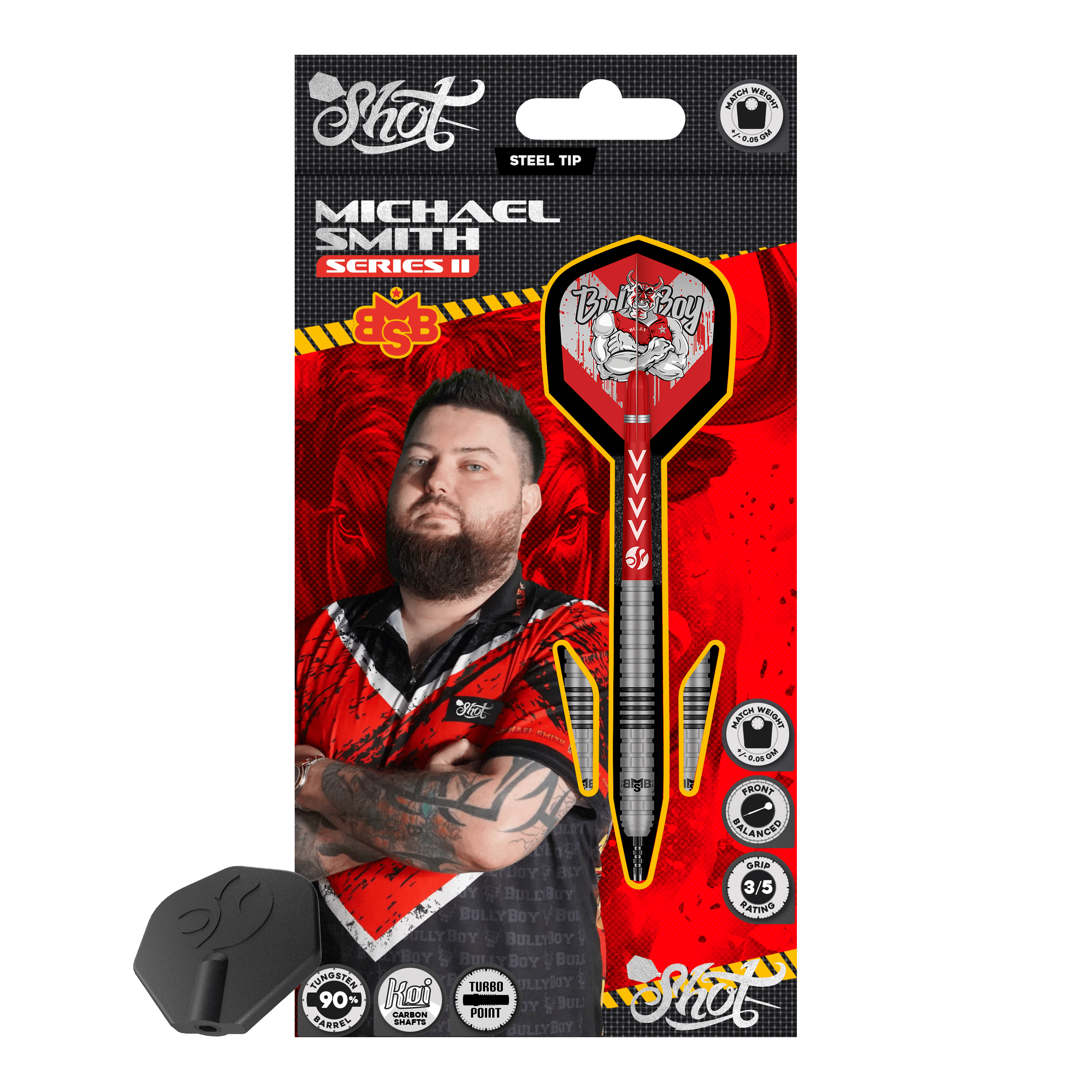 Ocelové šipky Shot Michael Smith Series 2 Turbo Point Abgebildet sind die Shot Michael Smith Series 2 Turbo Point Steeldarts. Sie sind speziell für Präzision und Kontrolle beim Dartspielen entwickelt.