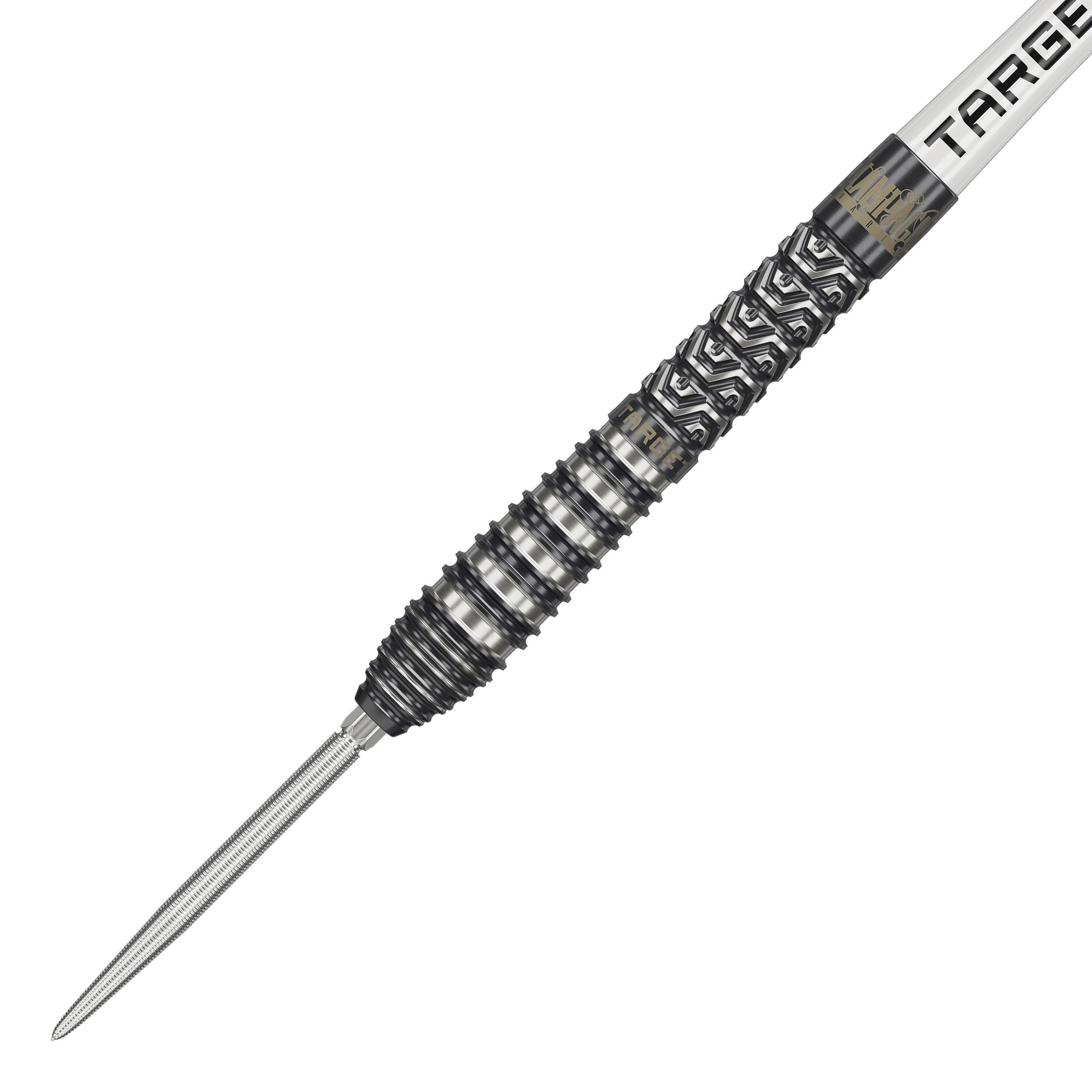 Ocelové šipky Target Charlie Manby Swiss Points Das Bild zeigt Target Charlie Manby Swiss Points Steeldarts. Ein Steeldart aus der Kollektion wird dargestellt.