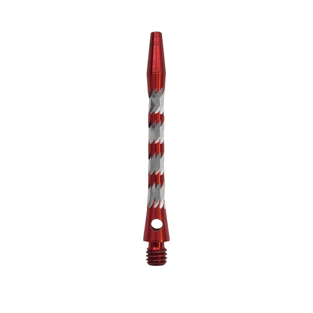 Hliníkové shafty Bulls NL Minor - červené - 46 mm Bulls NL Minor Aluminium Shafts in Rot, 46 mm lang. Das Bild zeigt einen roten Aluminiumschaft für Dartpfeile.