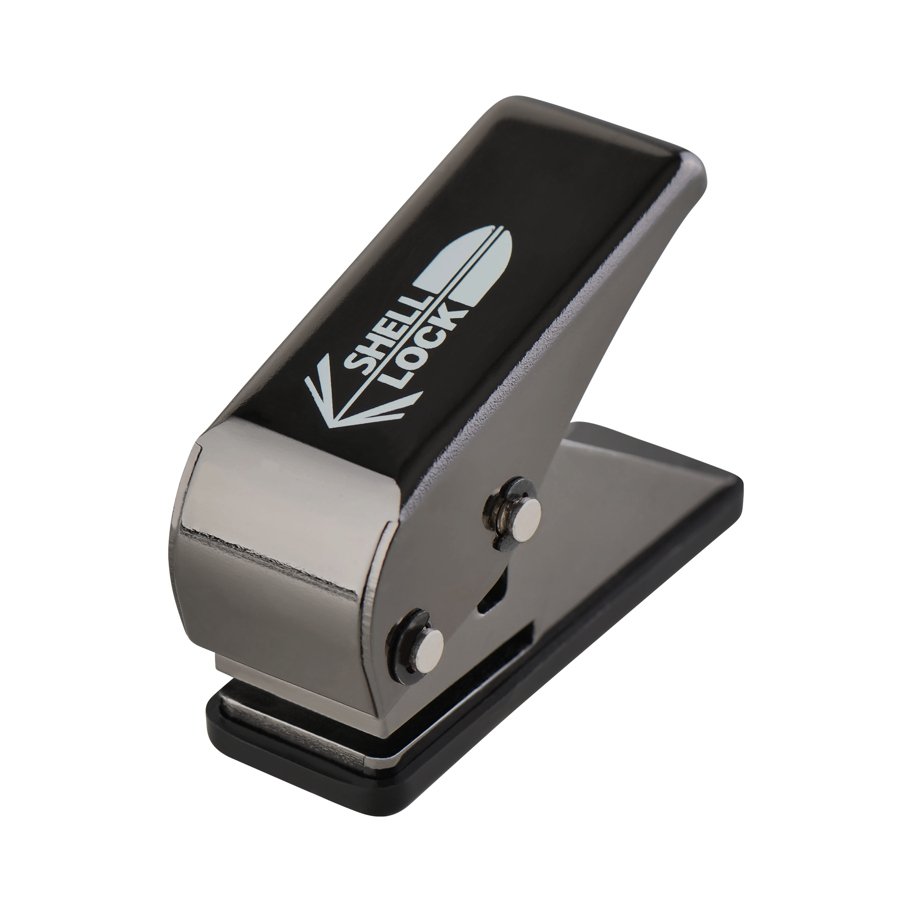 Děrovač s uzamykatelným pouzdrem L-Style One80 Das Bild zeigt einen schwarzen L-Style One80 Shell Lock Punch Flightlocher. Er wird verwendet, um kleine Löcher in Dart-Flights zu stanzen.