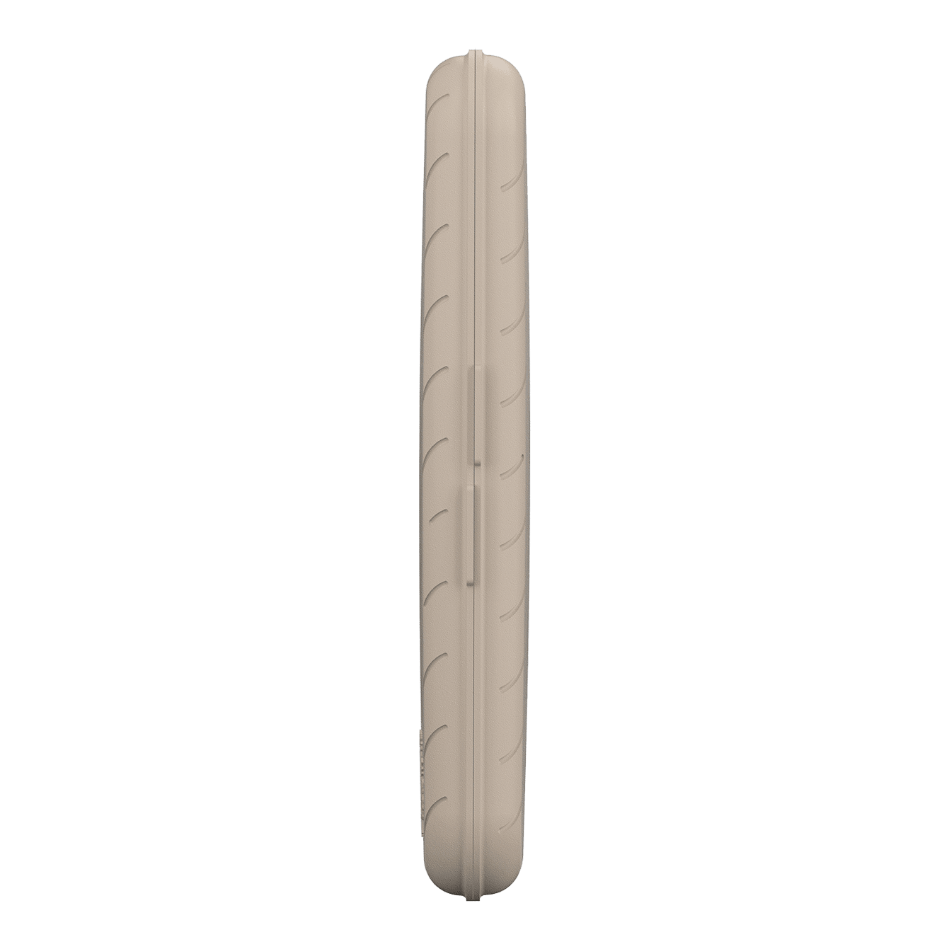 Pouzdro na šipky Harrows Slimcase Das Bild zeigt eine schlanke, steingraue Darttasche von der Seite. Die Oberfläche ist leicht strukturiert und die Tasche ist fest verschlossen.